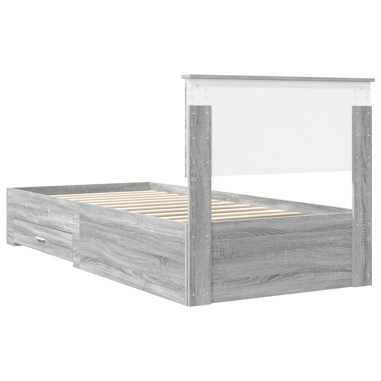 Krevetna konstrukcija Siva Sonoma 90 x 200 cm Konstruirano drvo