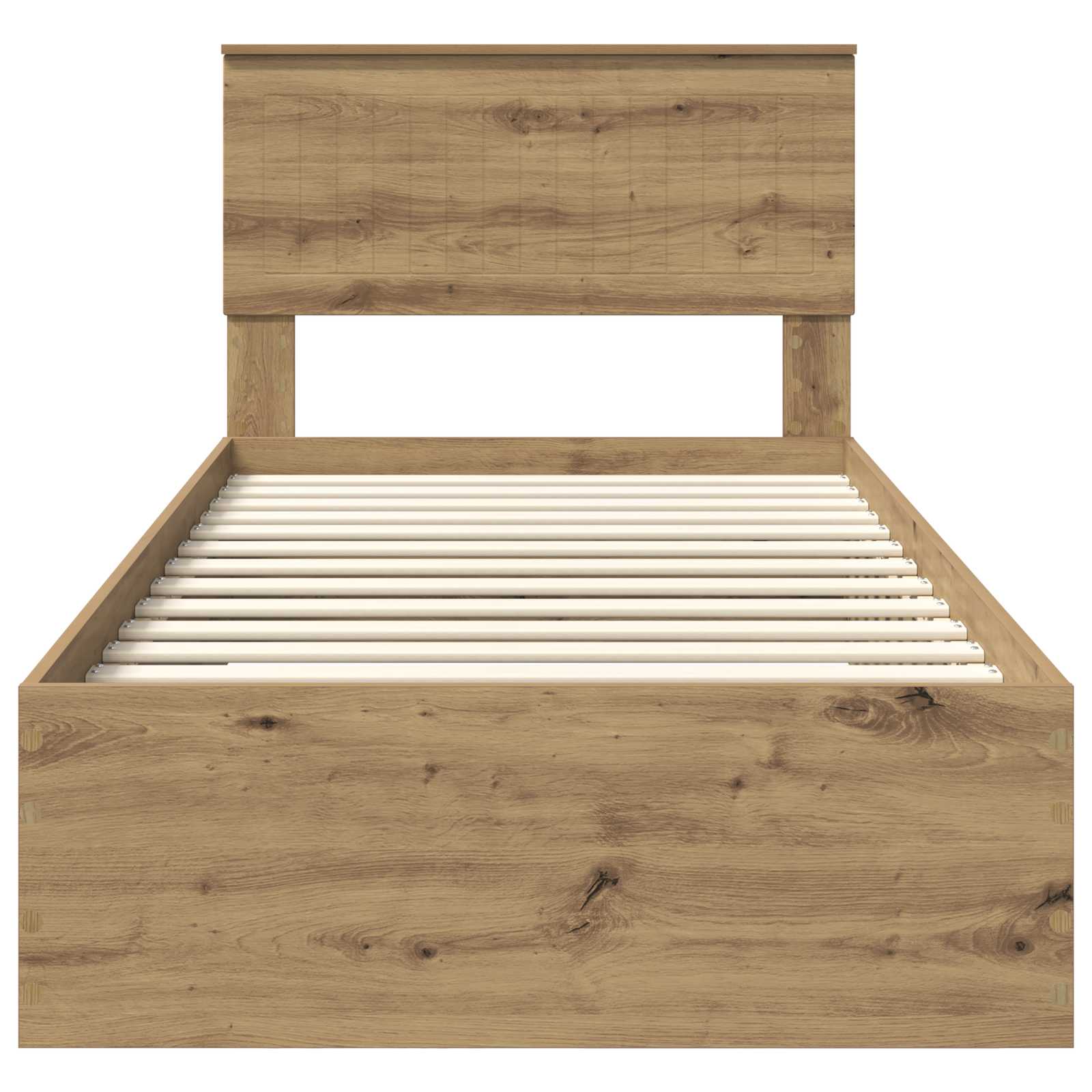 Krevetna konstrukcija s uzglavljem Umjetnički hrast 90 x 200 cm