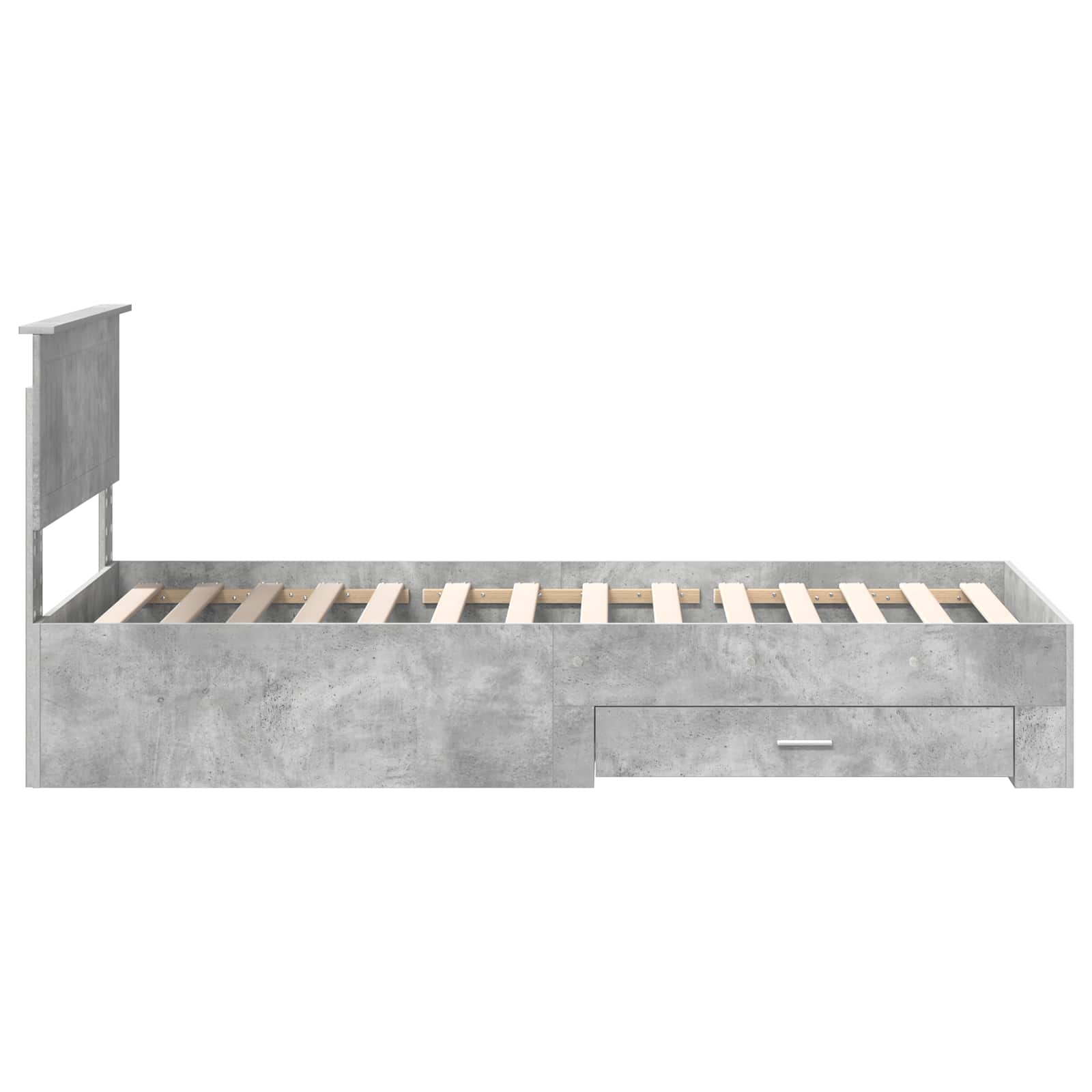 Krevetna konstrukcija s uzglavljem Betonski sivi 90 x 190 cm