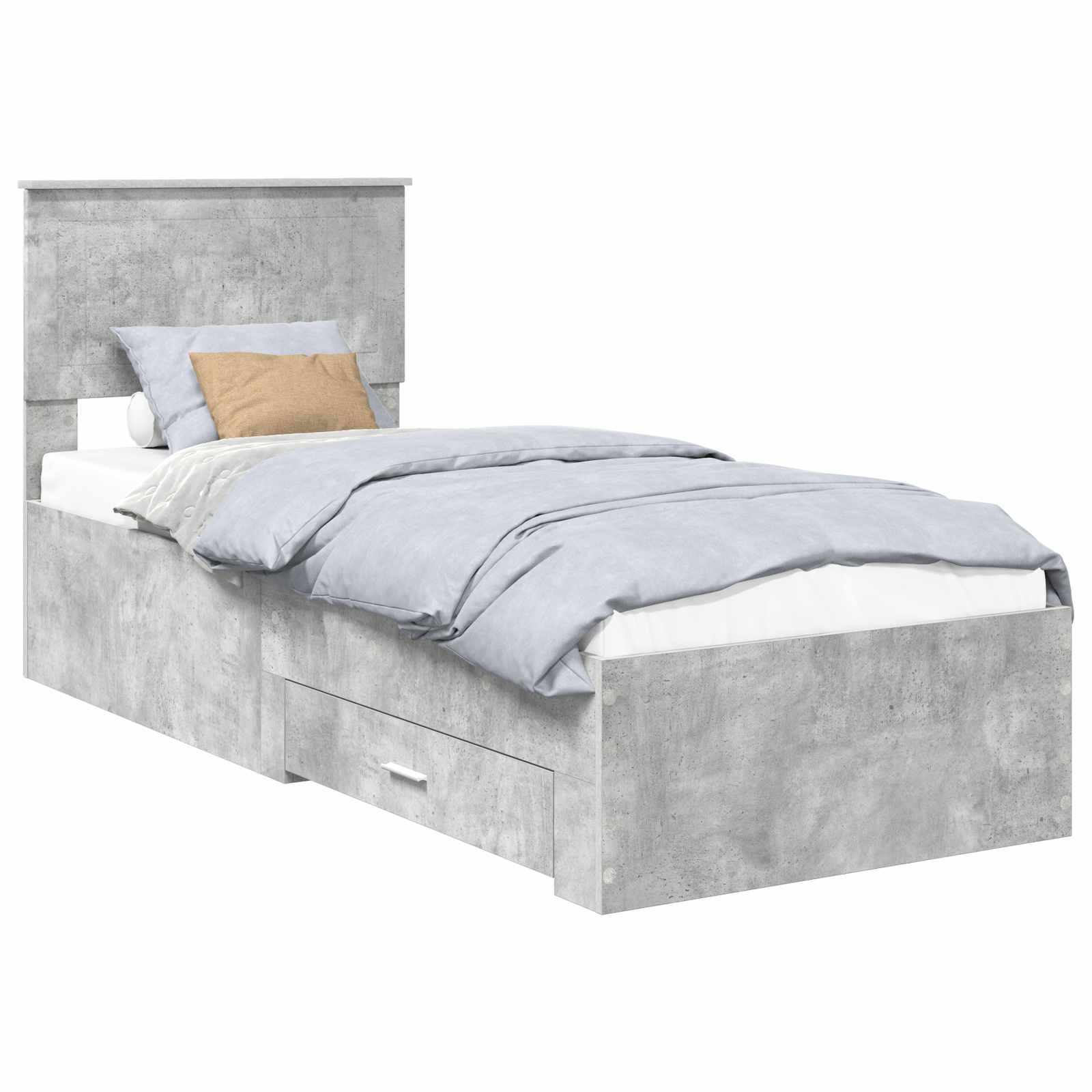 Krevetna konstrukcija Betonski sivi i srebrna 70 x 190 cm