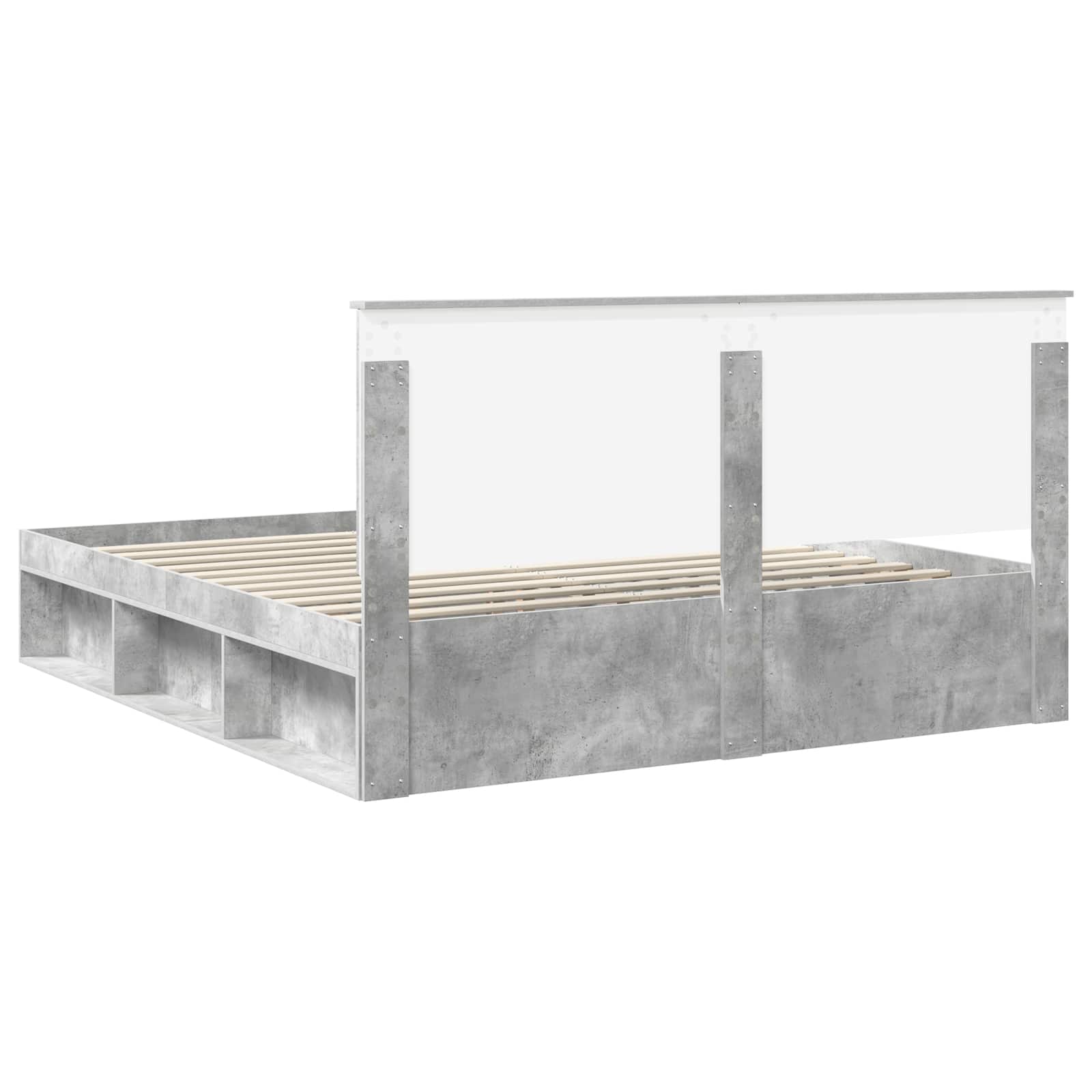 Krevetna konstrukcija Beton 180 x 200 cm Čvrsto borovo drvo
