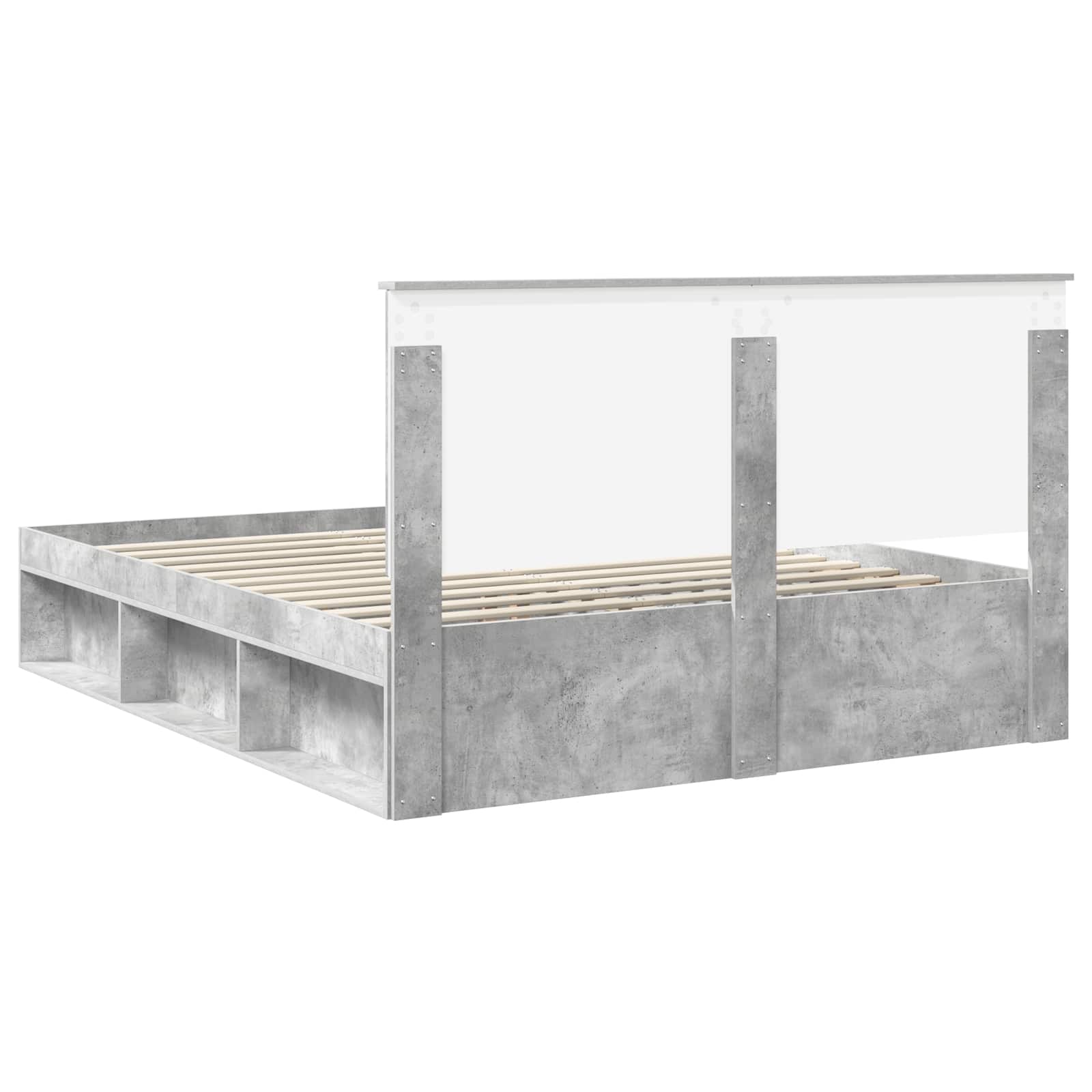 Krevetna konstrukcija Beton 160 x 200 cm Čvrsto borovo drvo
