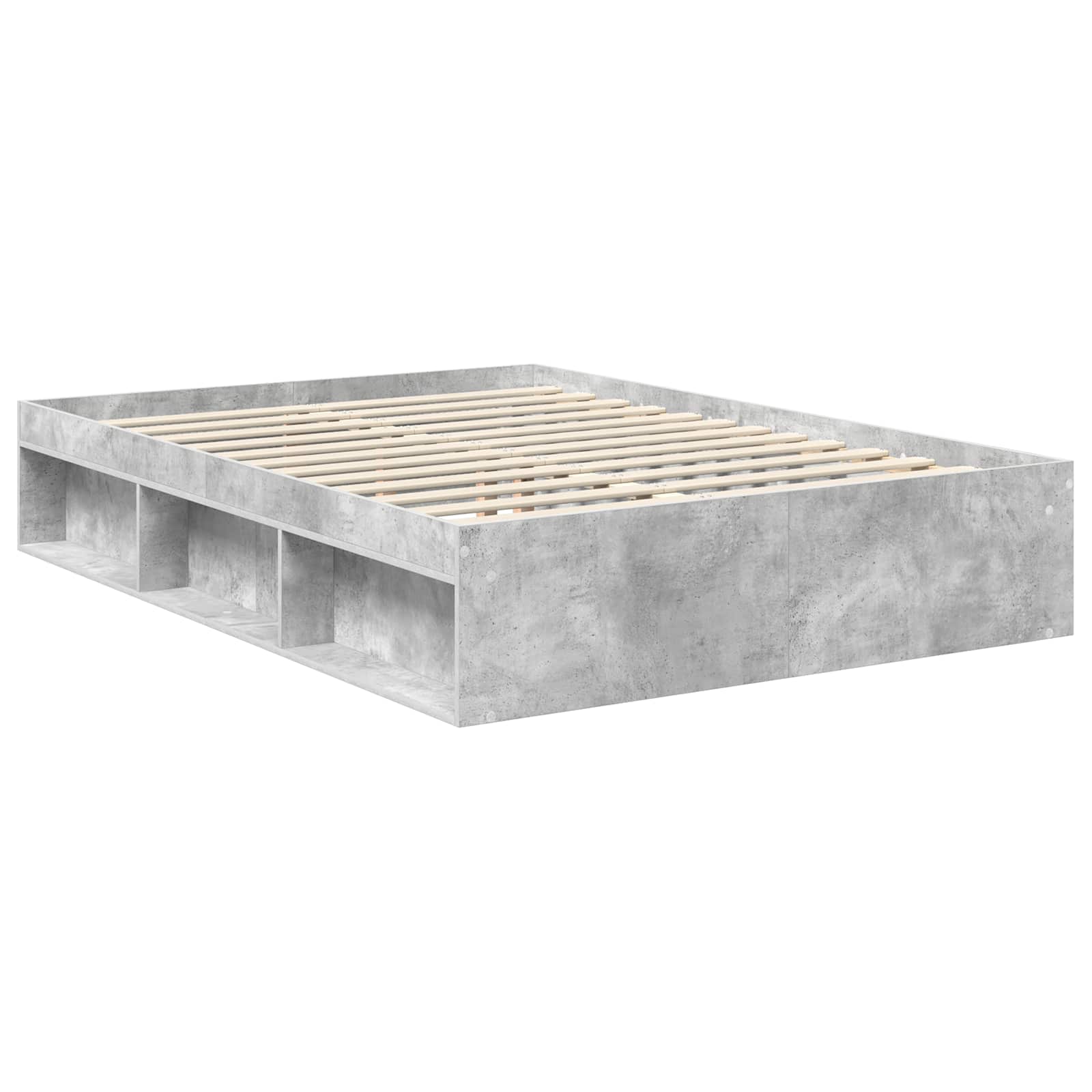 Krevetna konstrukcija Beton 140 x 190 cm Čvrsto borovo drvo