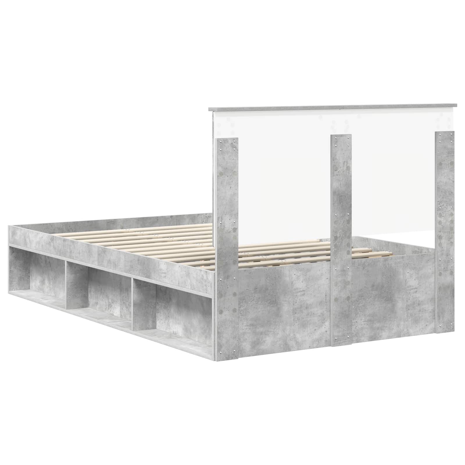Krevetna konstrukcija Beton 120 x 200 cm Čvrsto borovo drvo