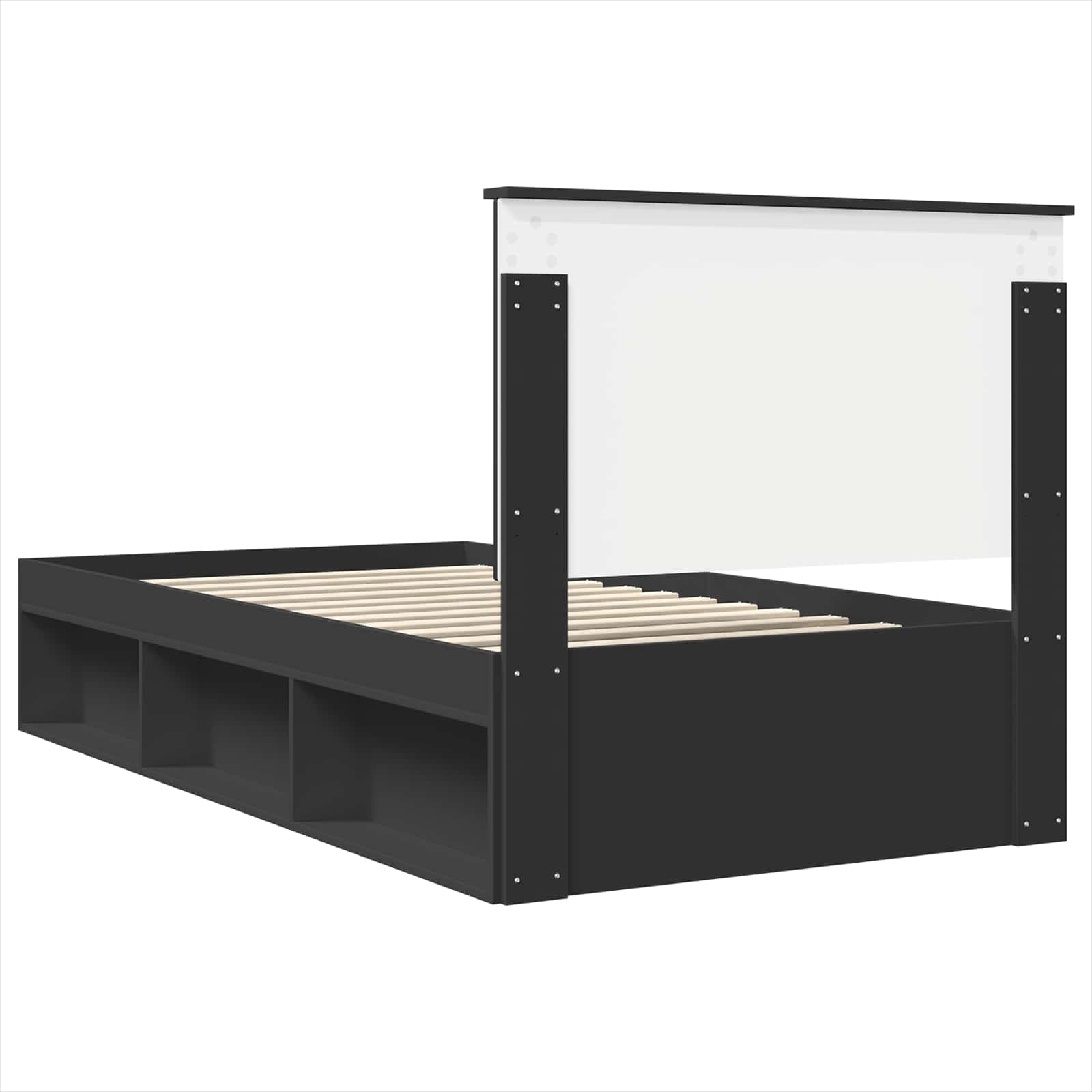 Krevetna konstrukcija Crna 100 x 200 cm Čvrsto borovo drvo