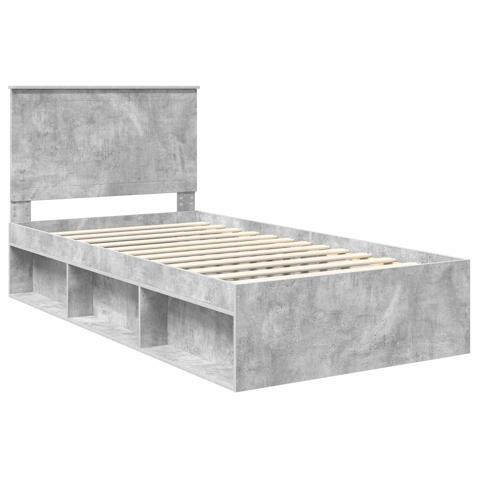 Krevetna konstrukcija s uzglavljem Betonska siva 100 x 200 cm