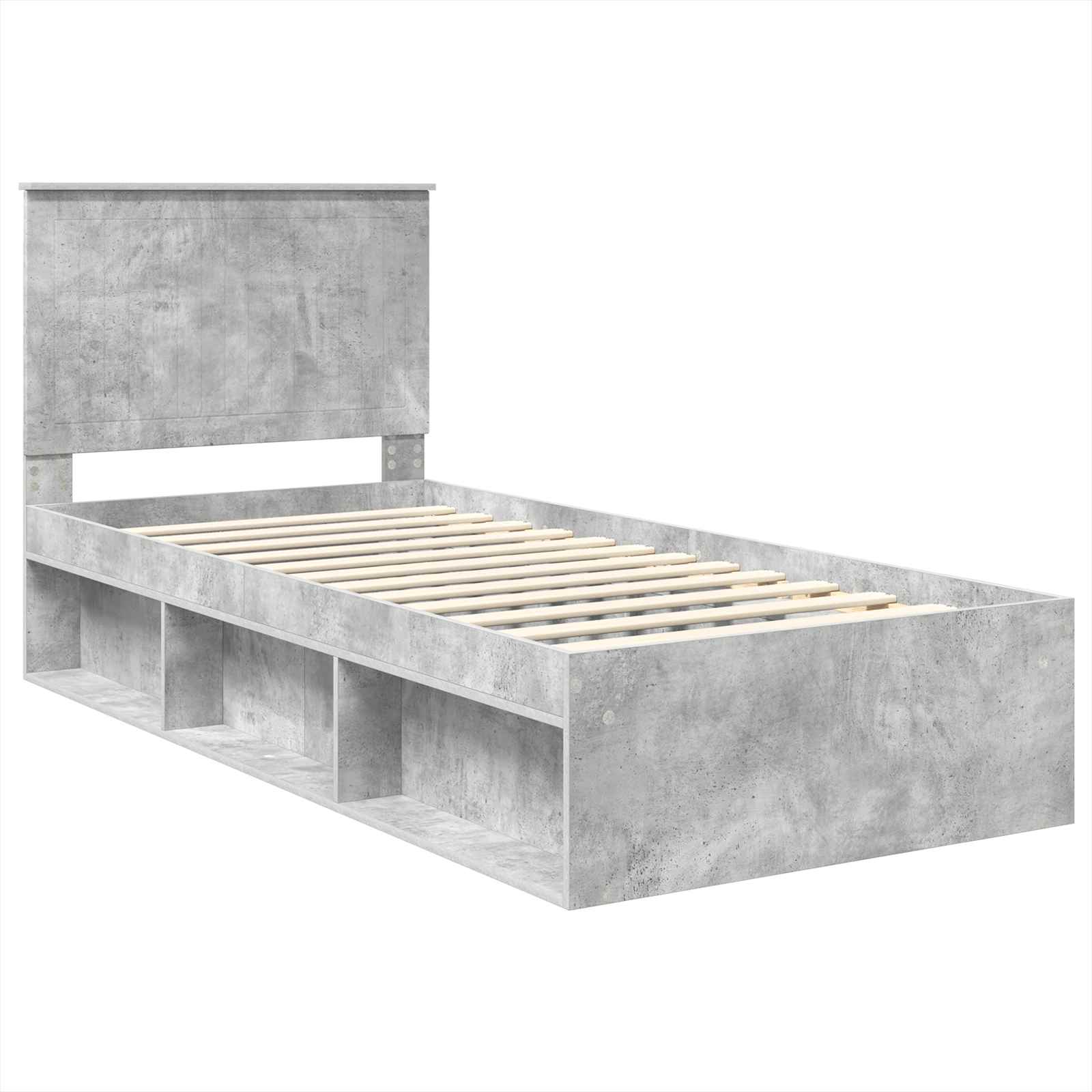 Krevetna konstrukcija s uzglavljem Betonska siva 90 x 190 cm