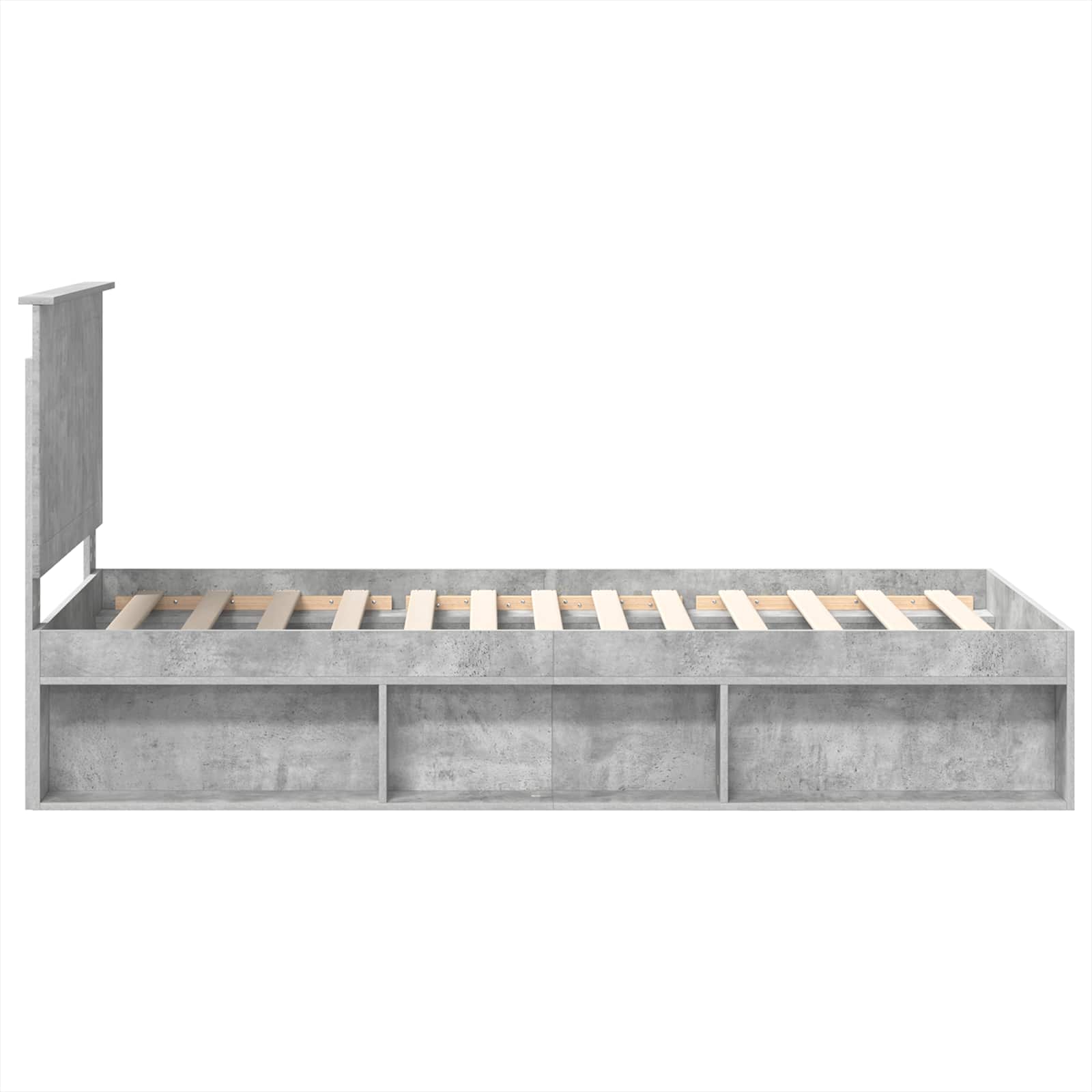 Krevetna konstrukcija s uzglavljem Betonska siva 90 x 190 cm