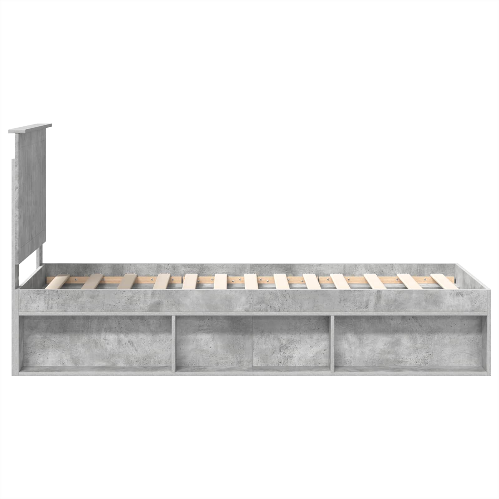 Krevetna konstrukcija s uzglavljem Betonska siva 75 x 190 cm