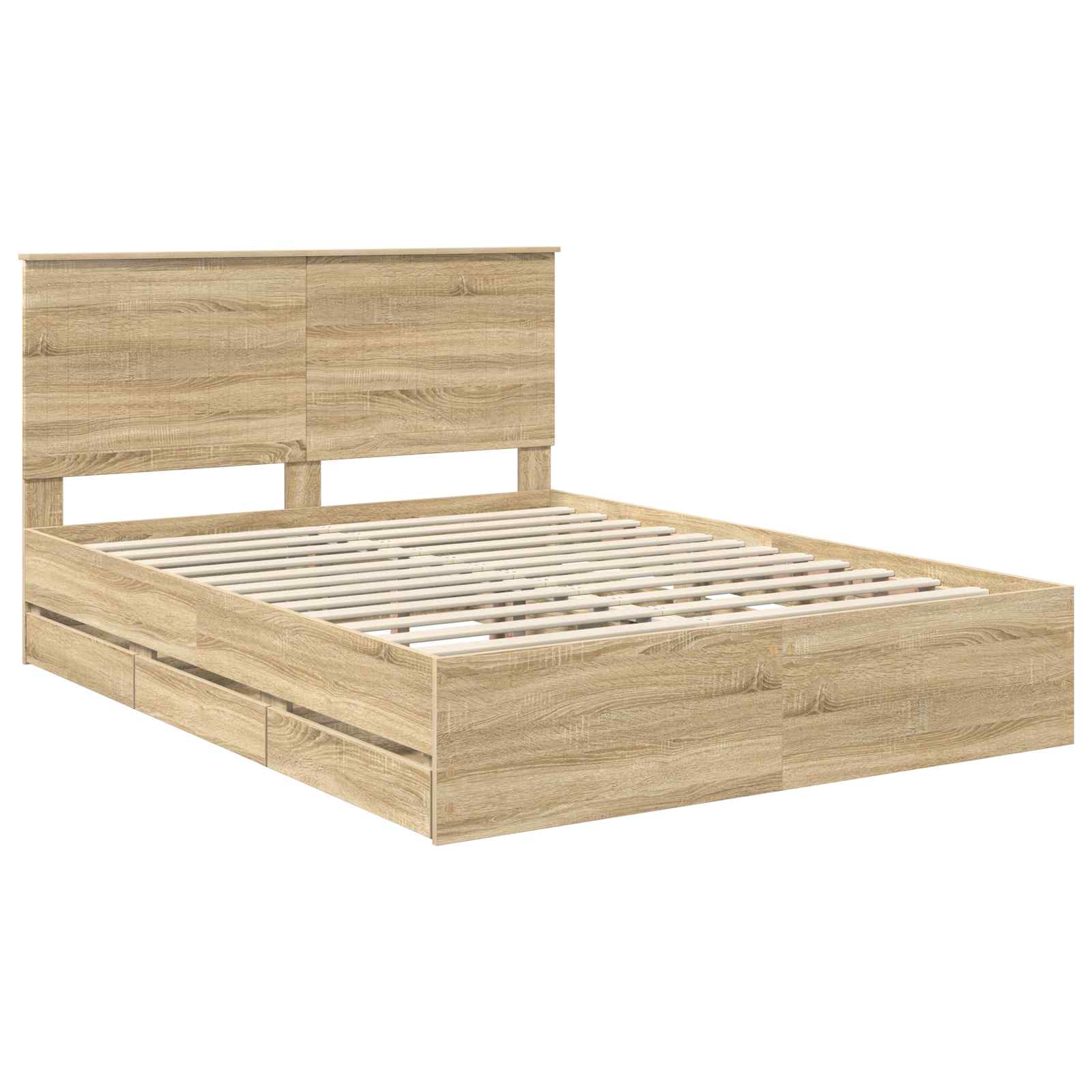 Krevetna konstrukcija s ladicama Sonoma hrast 150 x 200 cm