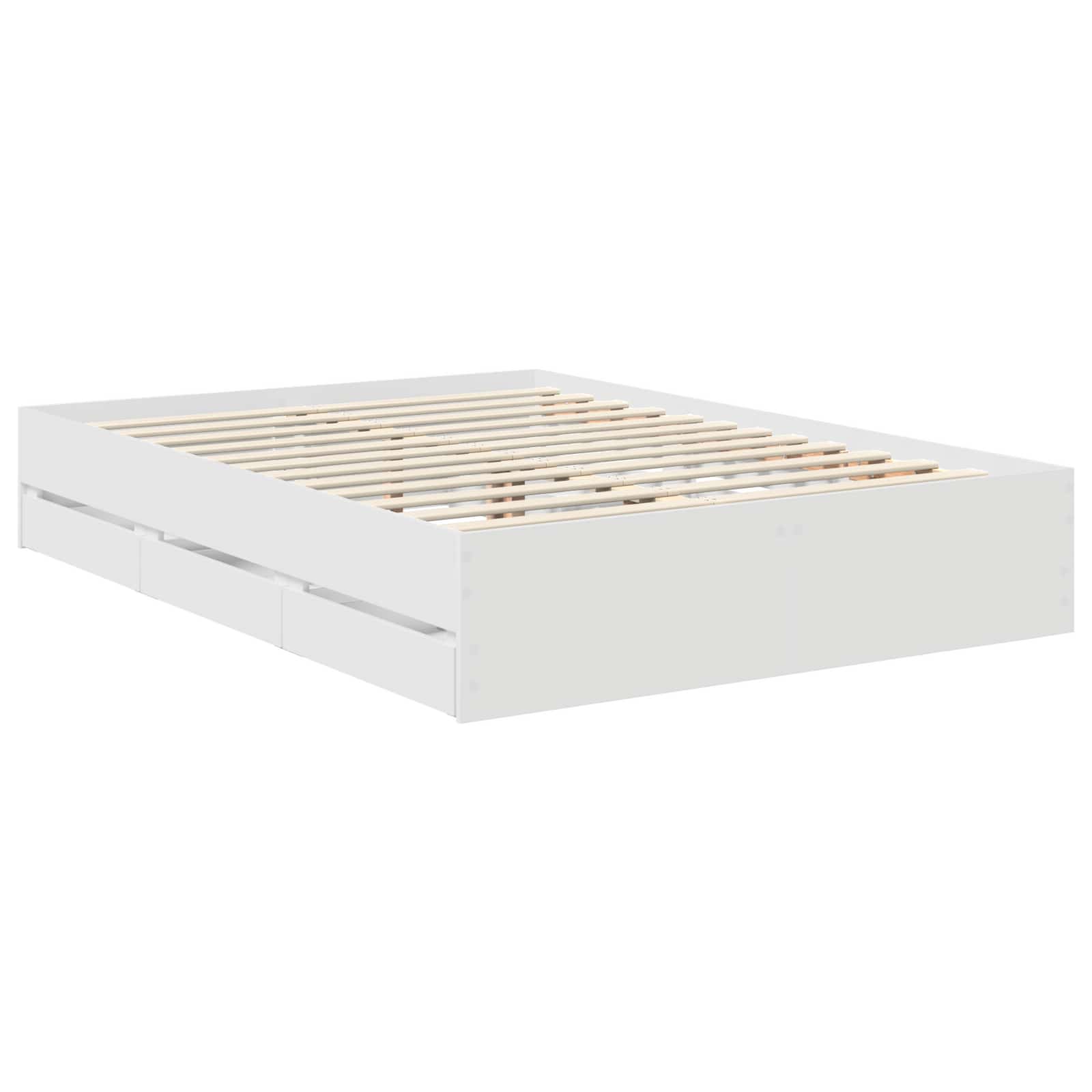 Krevetna konstrukcija Bijelo 140 x 190 cm Inženjersko Drvo