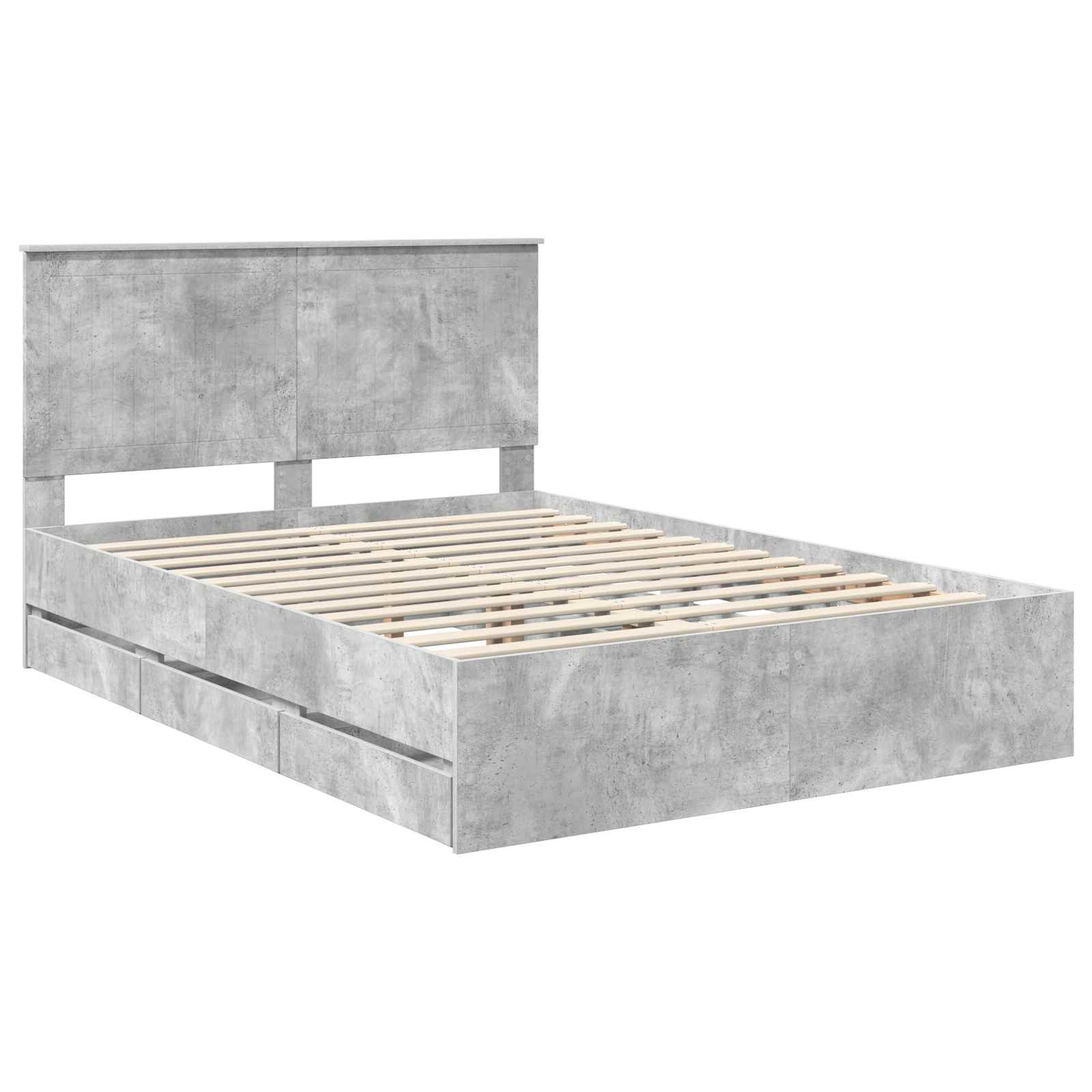 Krevetna konstrukcija s ladicama Betonski sivi 135 x 190 cm