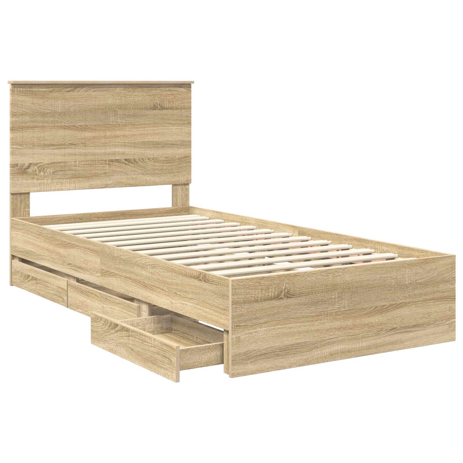 Krevetna konstrukcija s ladicama Sonoma hrast 100 x 200 cm