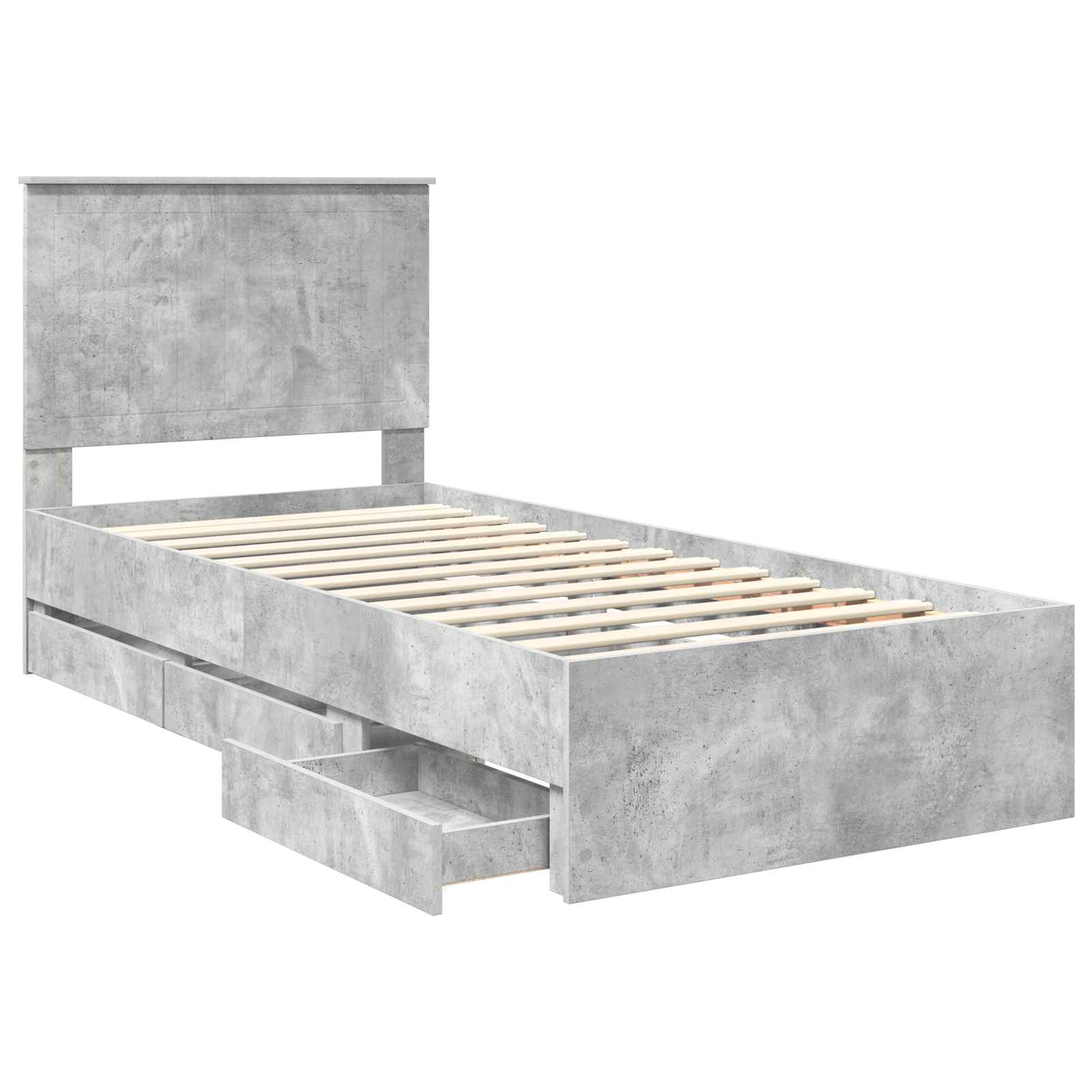 Krevetna konstrukcija s ladicama Betonski sivi 90 x 200 cm