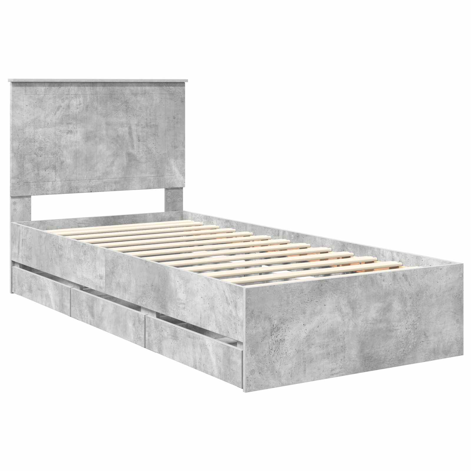 Krevetna konstrukcija s ladicama Betonski sivi 90 x 190 cm