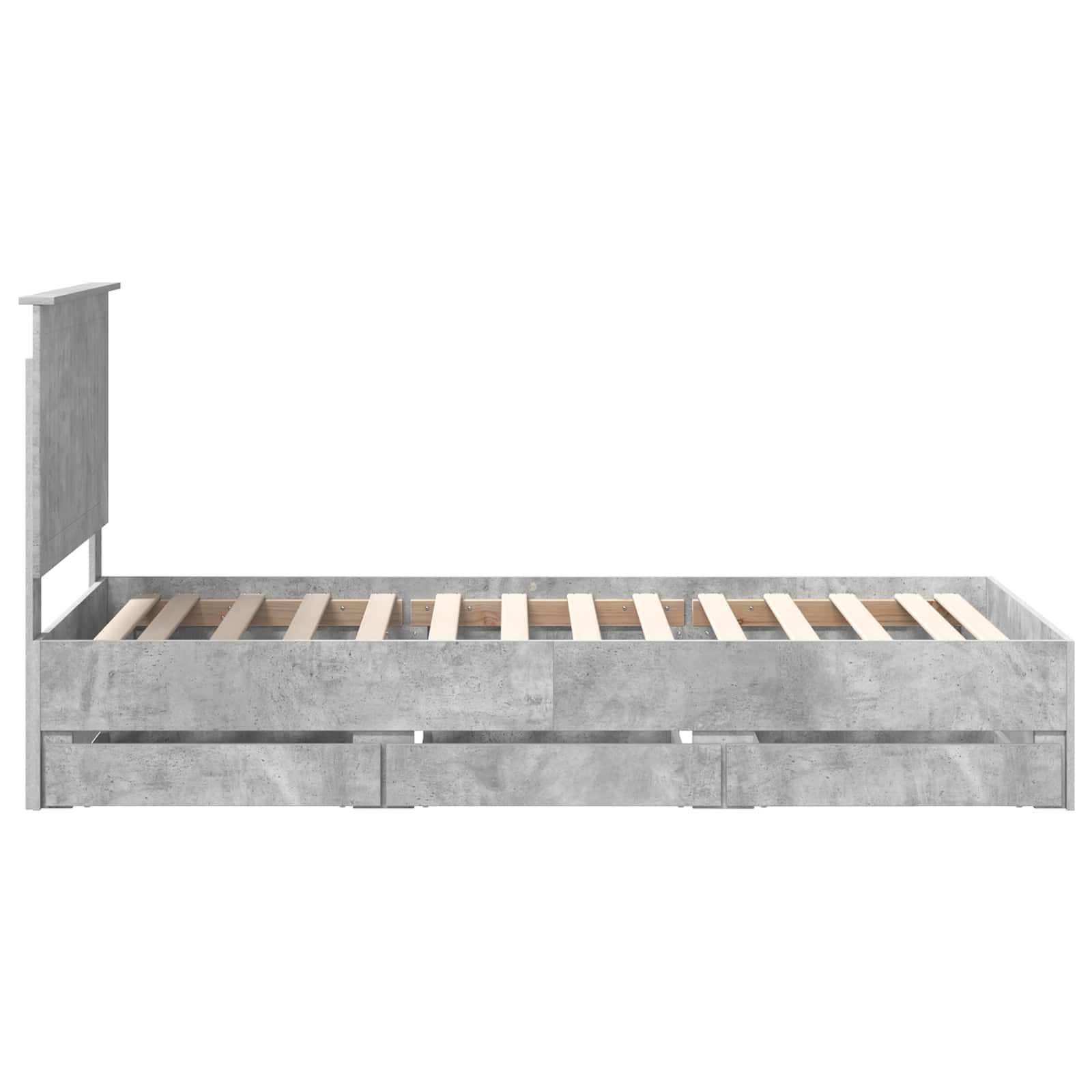 Krevetna konstrukcija s ladicama Betonski sivi 90 x 190 cm