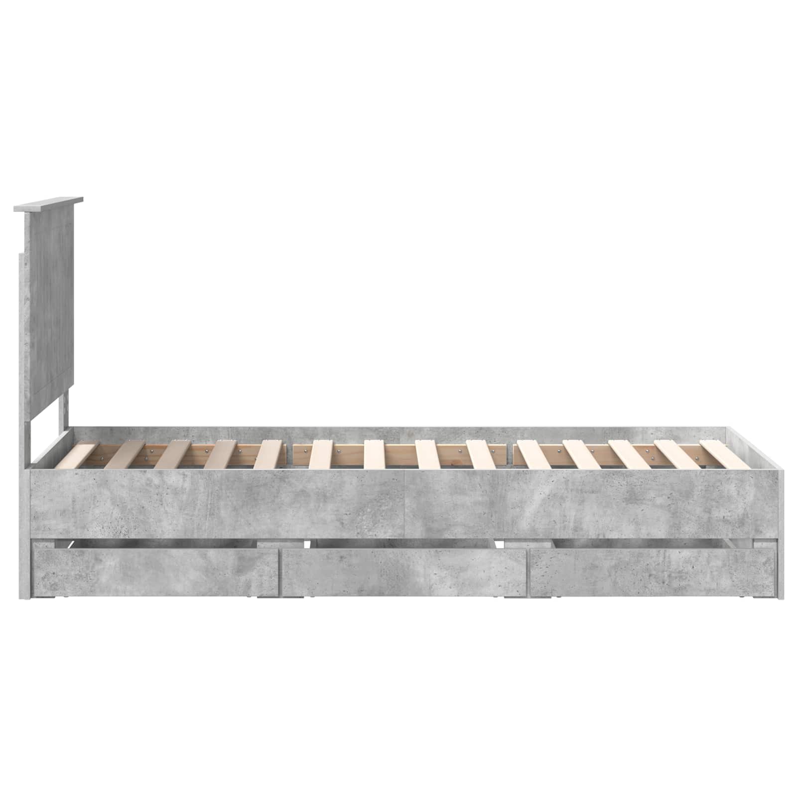 Krevetna konstrukcija s ladicama Betonski sivi 75 x 190 cm