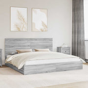Krevet s od storage Siva Sonoma 200 x 200 cm Konstruirano drvo