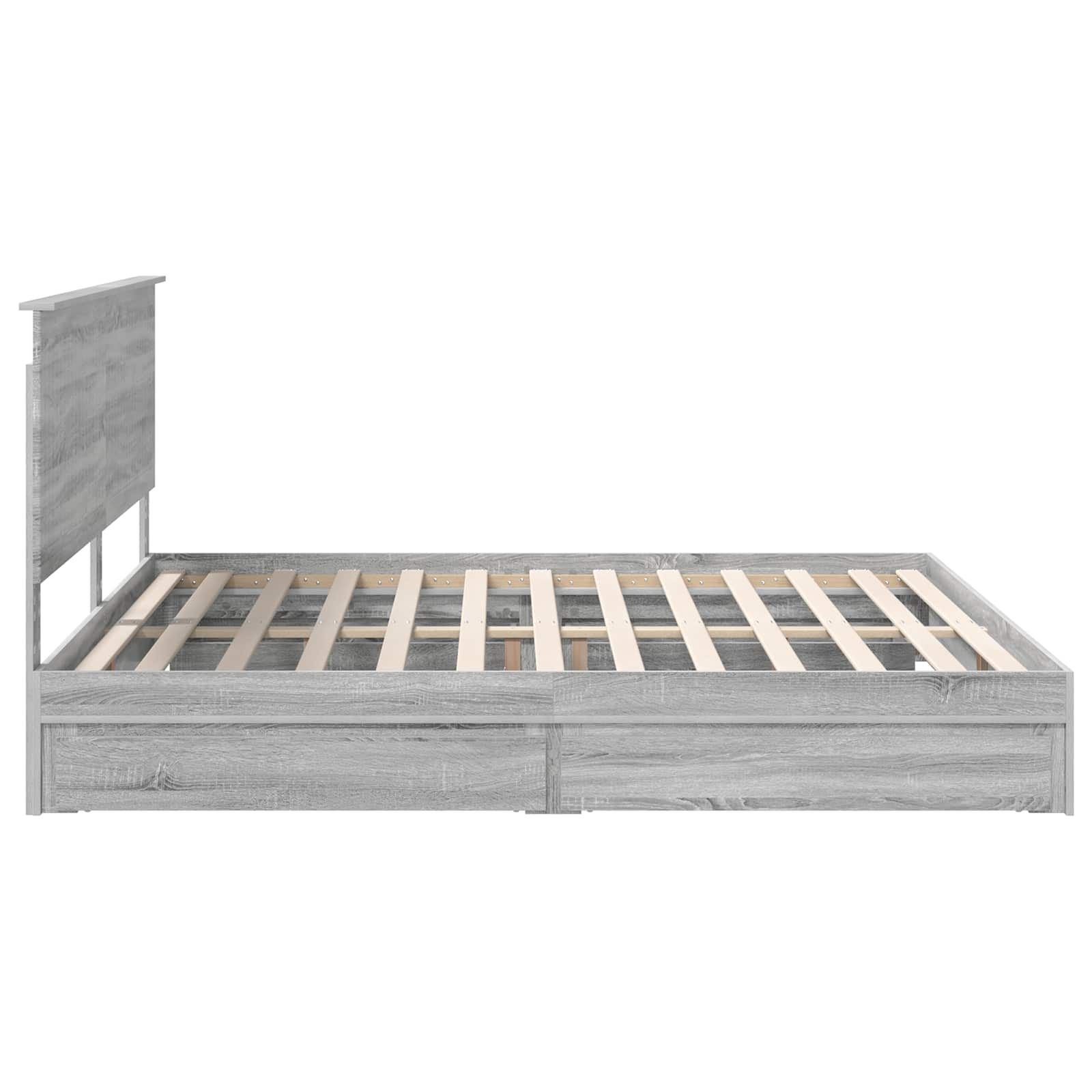 Krevet s od storage Siva Sonoma 200 x 200 cm Konstruirano drvo