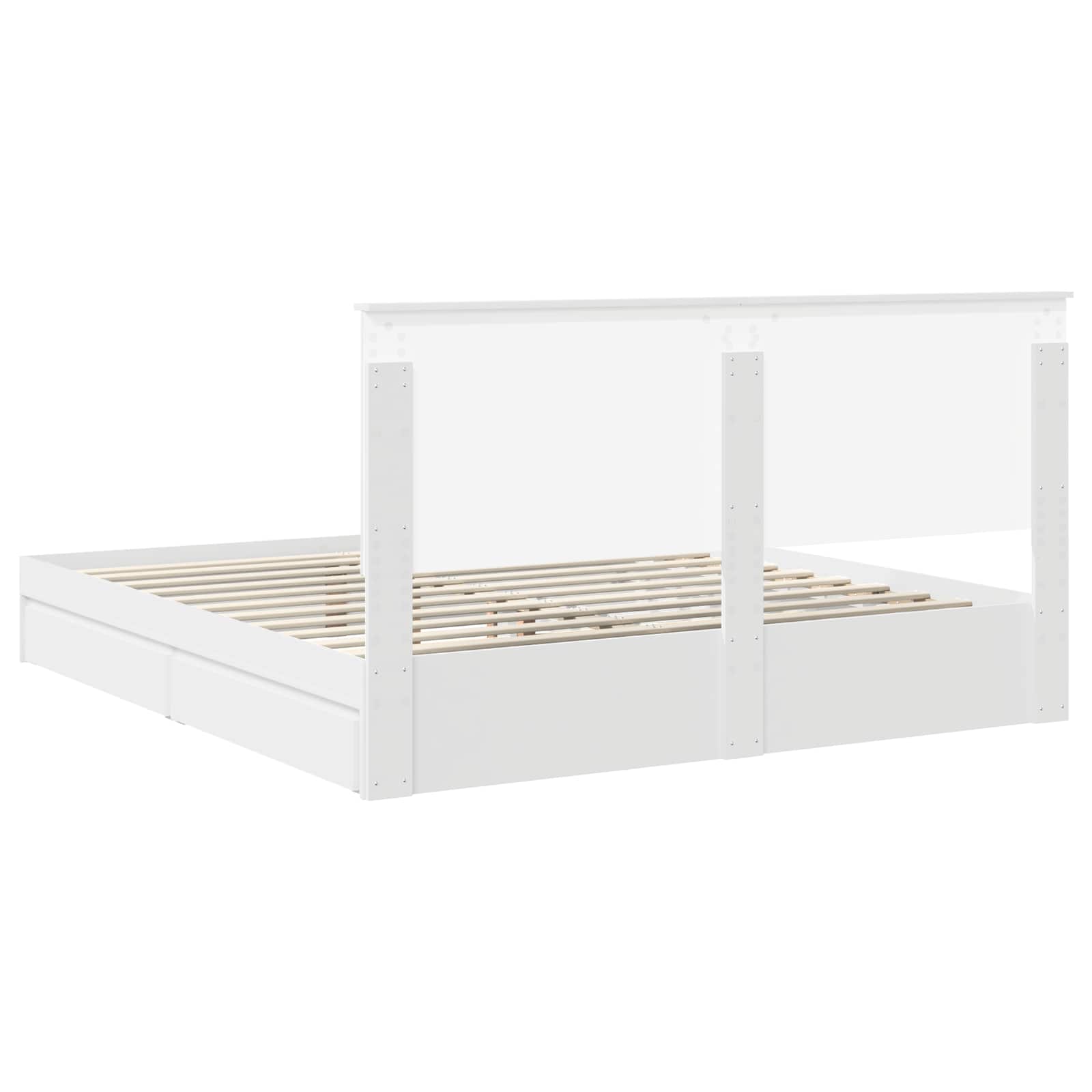 Krevet s od storage Bijelo 180 x 200 cm Konstruirano drvo