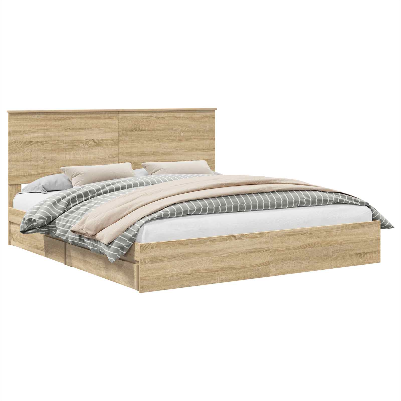 Krevet s od storage Sonoma hrast 180 x 200 cm Konstruirano drvo