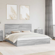 Krevet s od storage Siva Sonoma 180 x 200 cm Konstruirano drvo