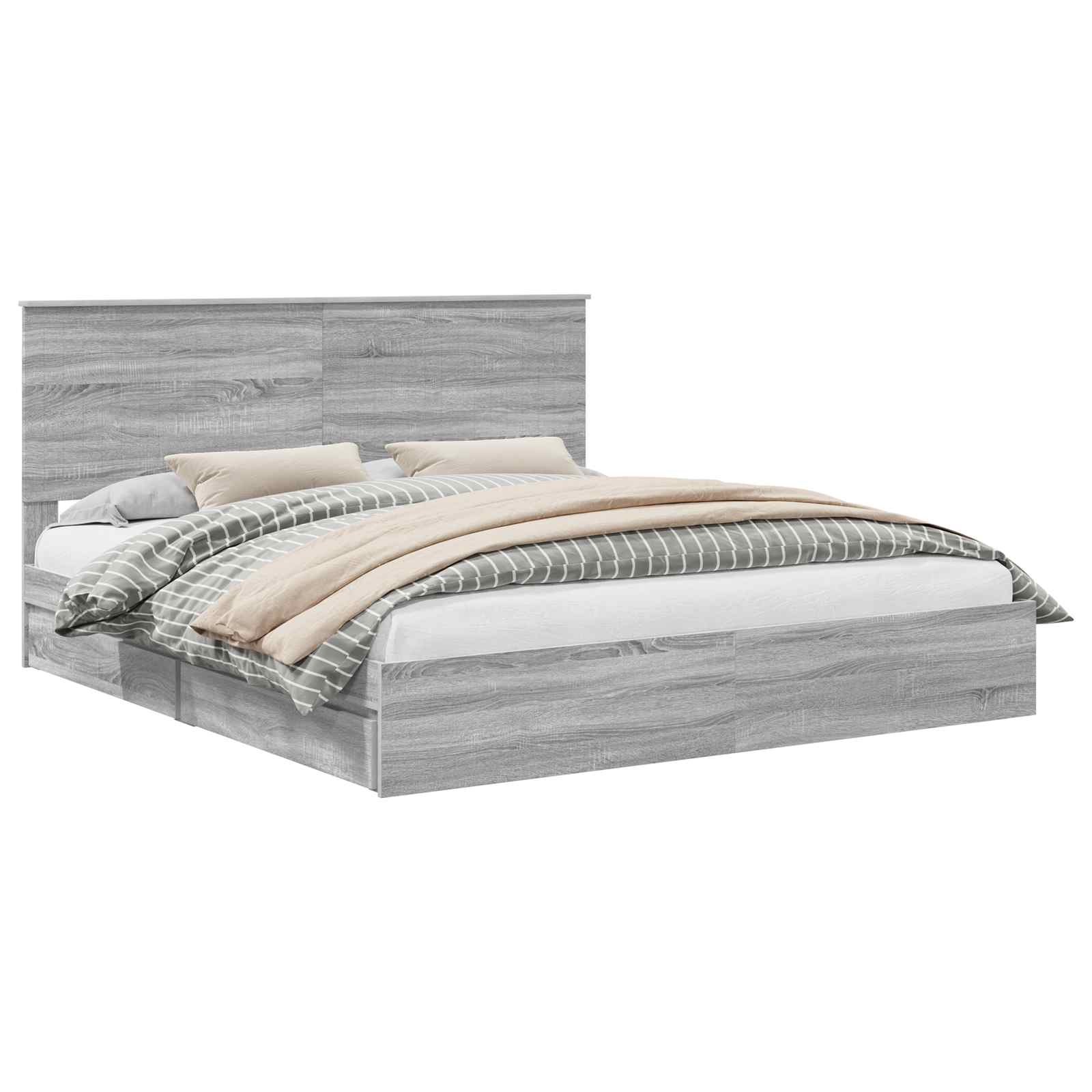 Krevet s od storage Siva Sonoma 180 x 200 cm Konstruirano drvo