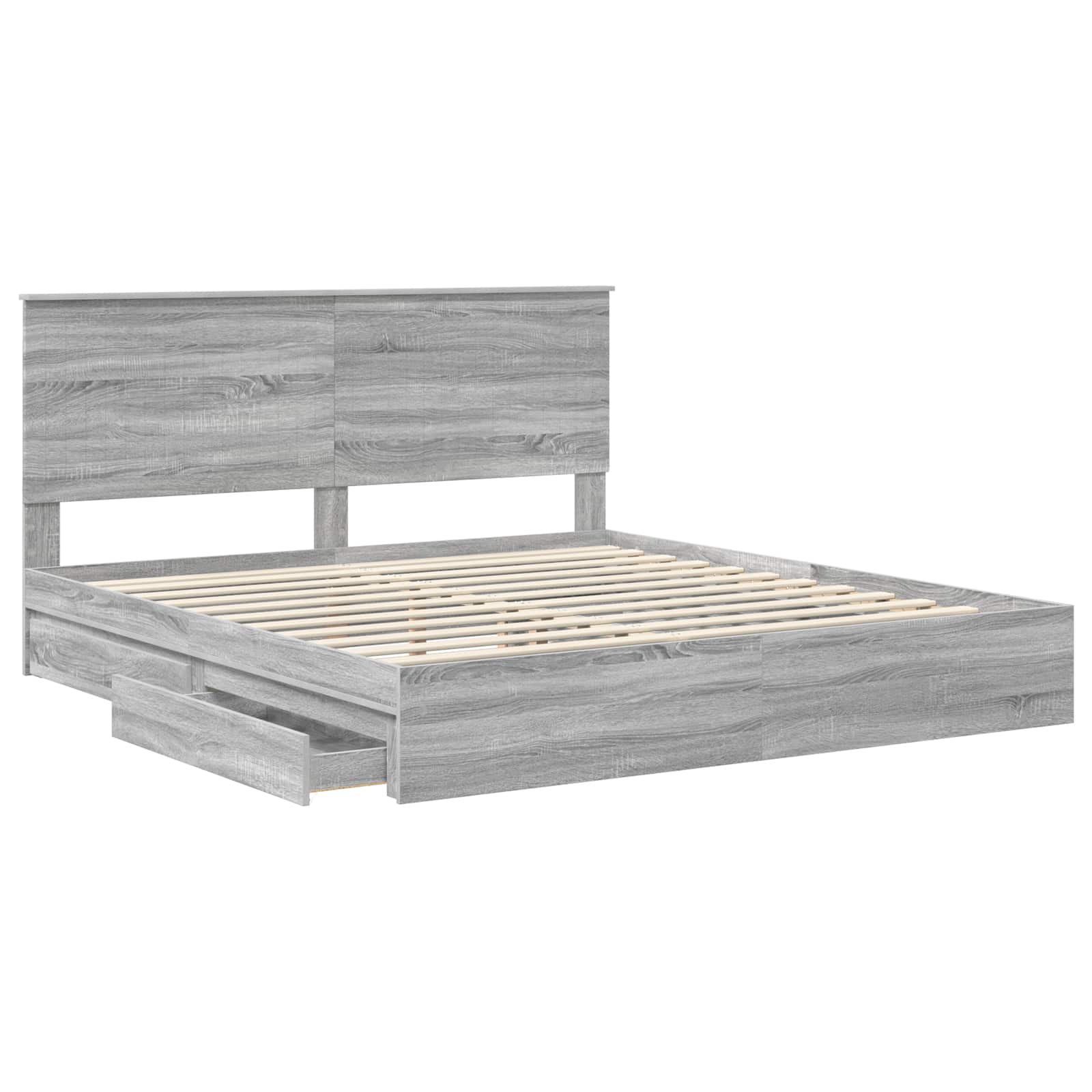 Krevet s od storage Siva Sonoma 180 x 200 cm Konstruirano drvo