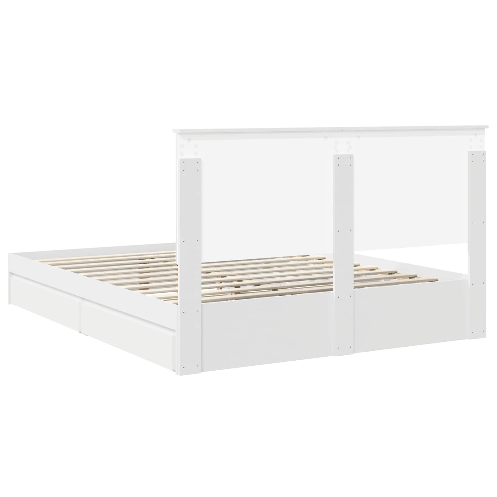 Krevet s od storage Bijelo 160 x 200 cm Konstruirano drvo