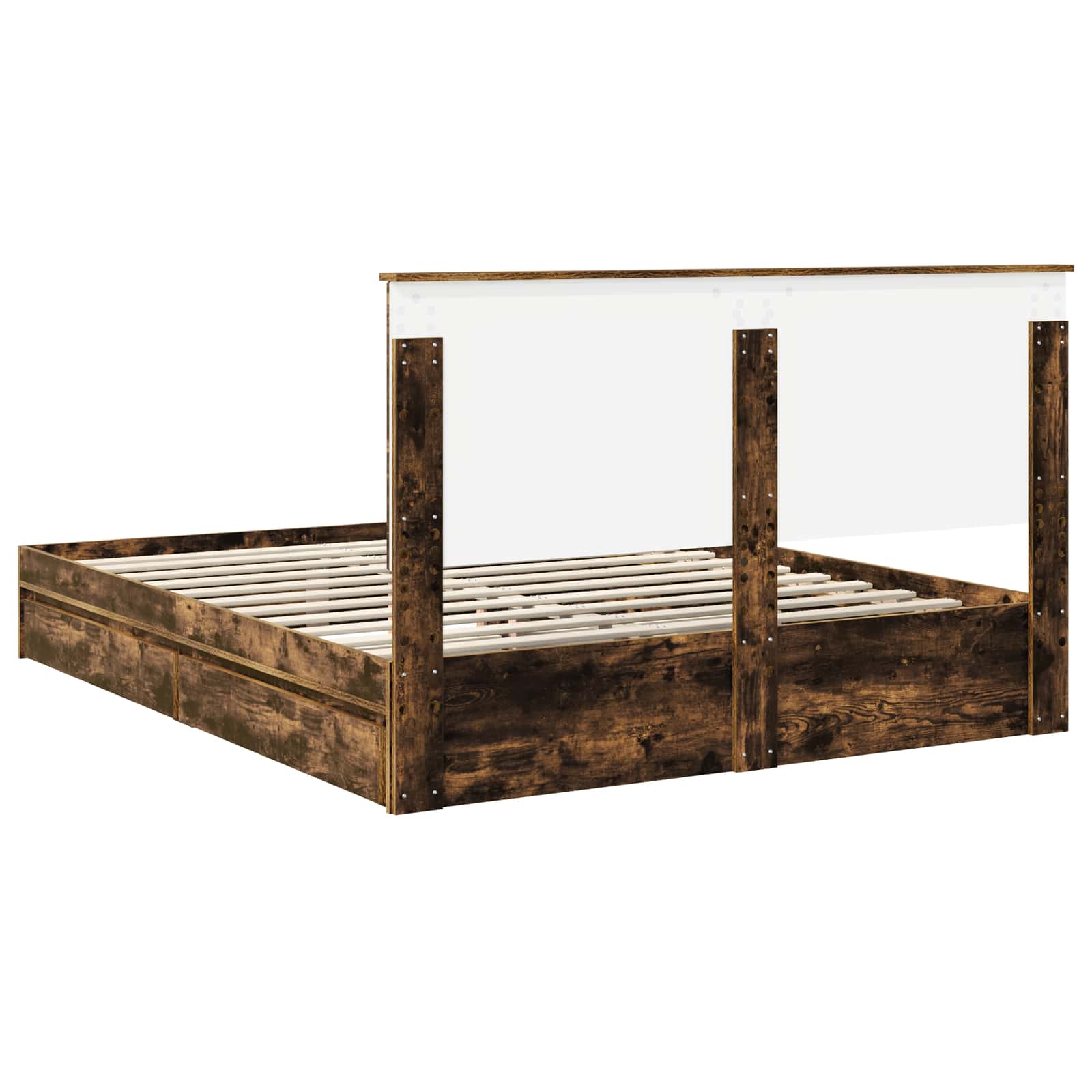 Krevet s od storage s uzglavljem Dimljeni hrast 160 x 200 cm