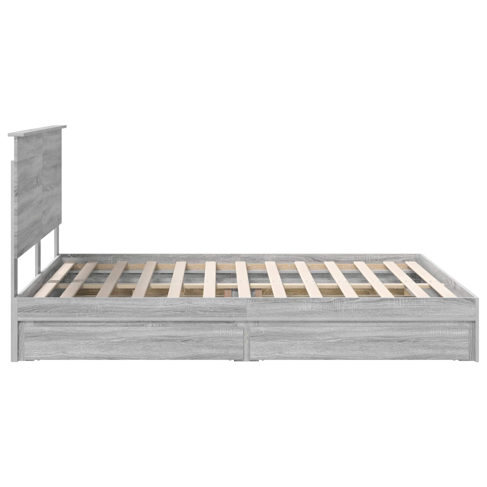 Krevet s od storage Siva Sonoma 160 x 200 cm Konstruirano drvo