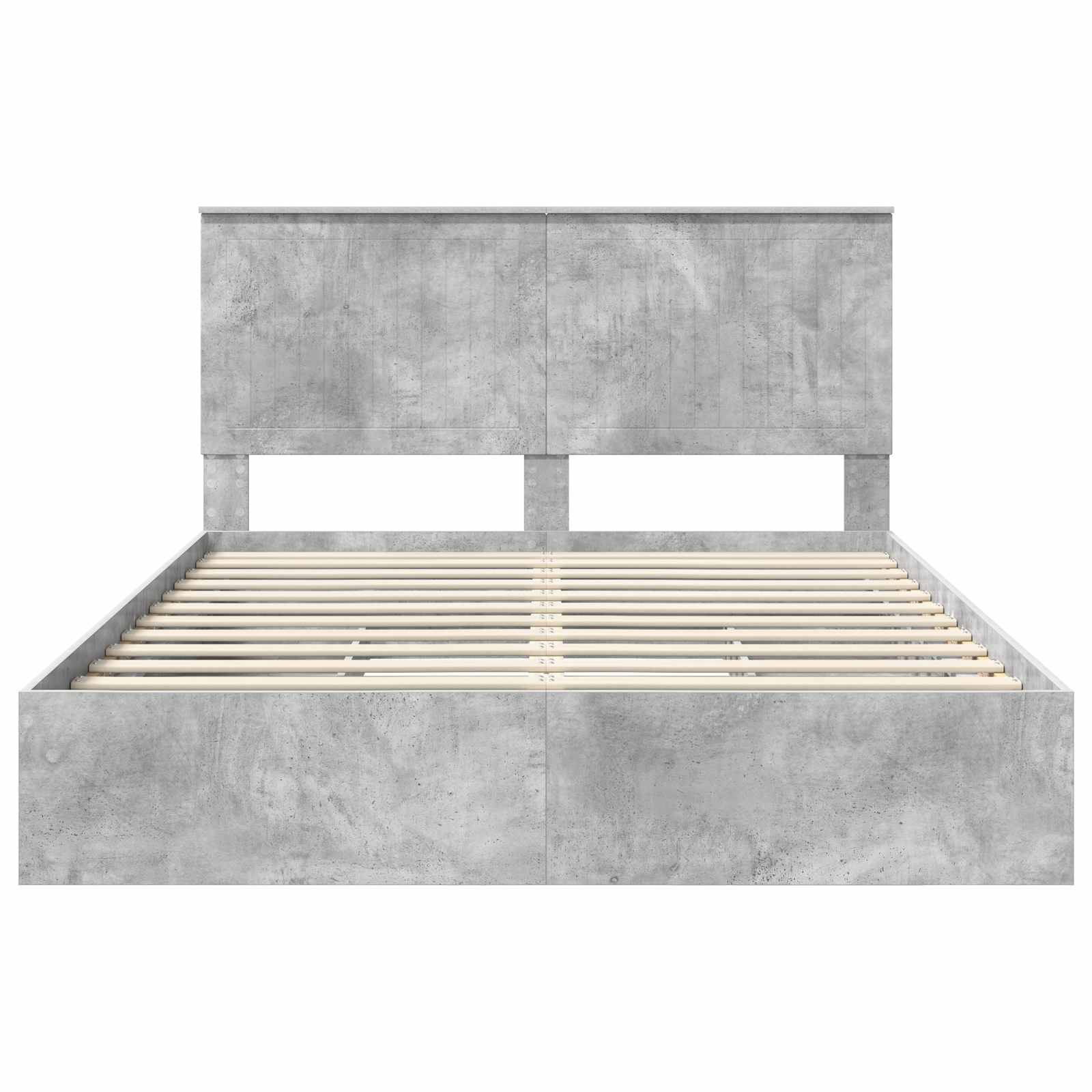 Krevet s od storage s uzglavljem Betonski sivi 150 x 200 cm