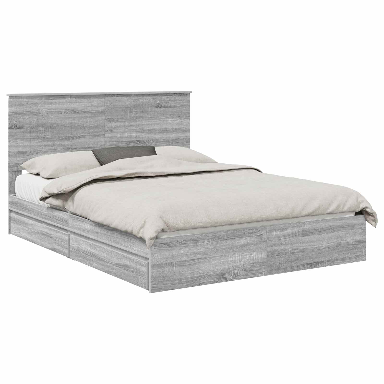 Krevet s od storage Siva Sonoma 150 x 200 cm Konstruirano drvo