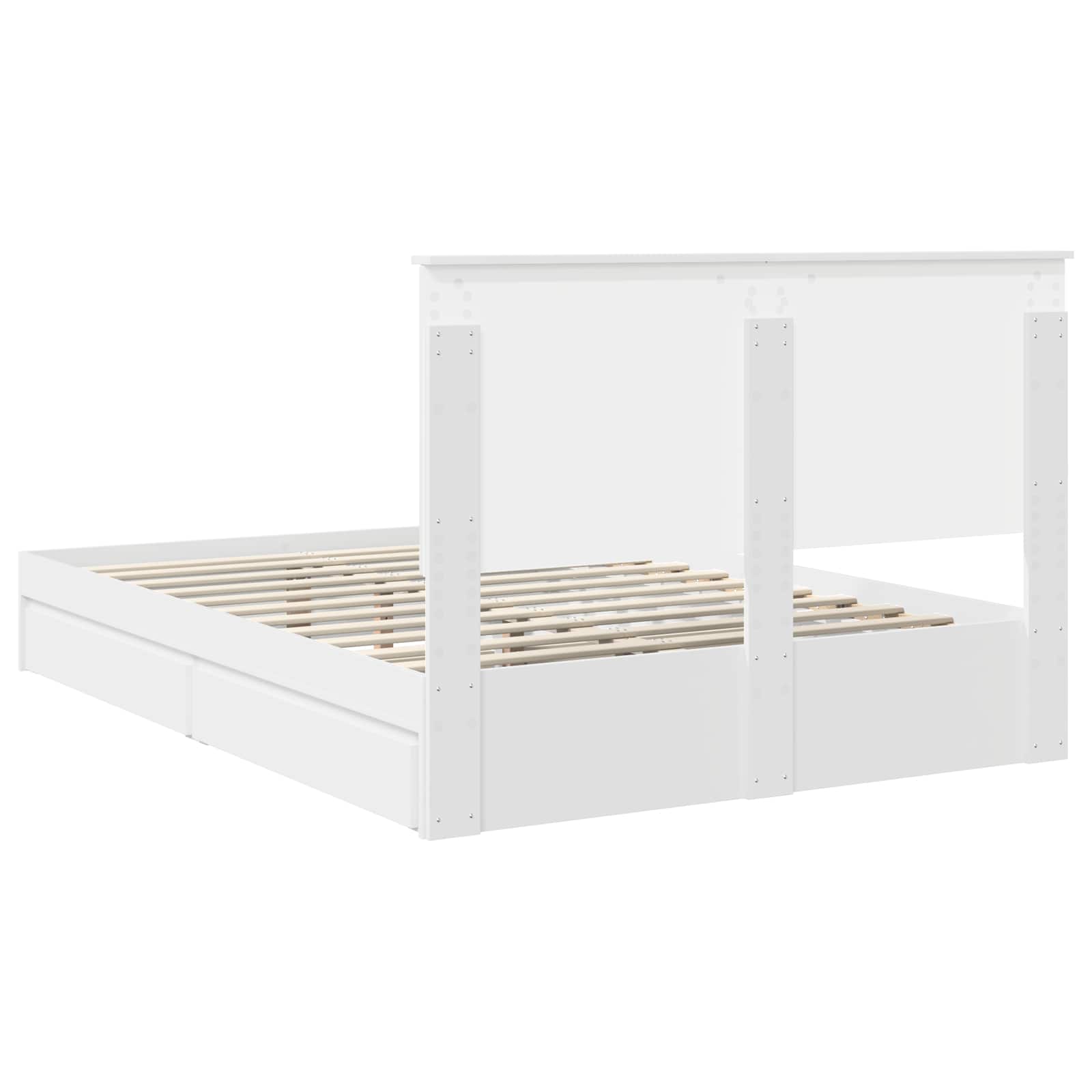 Krevet s od storage Bijelo 140 x 190 cm Konstruirano drvo