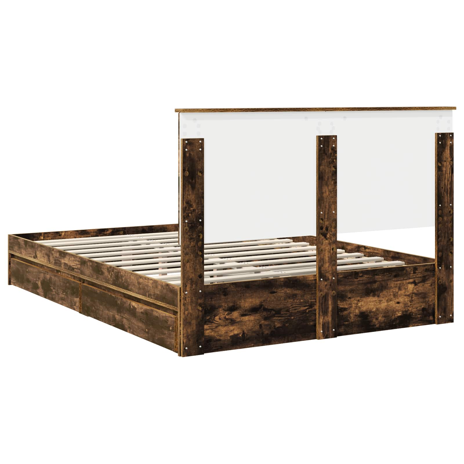Krevet s od storage s uzglavljem Dimljeni hrast 135 x 190 cm