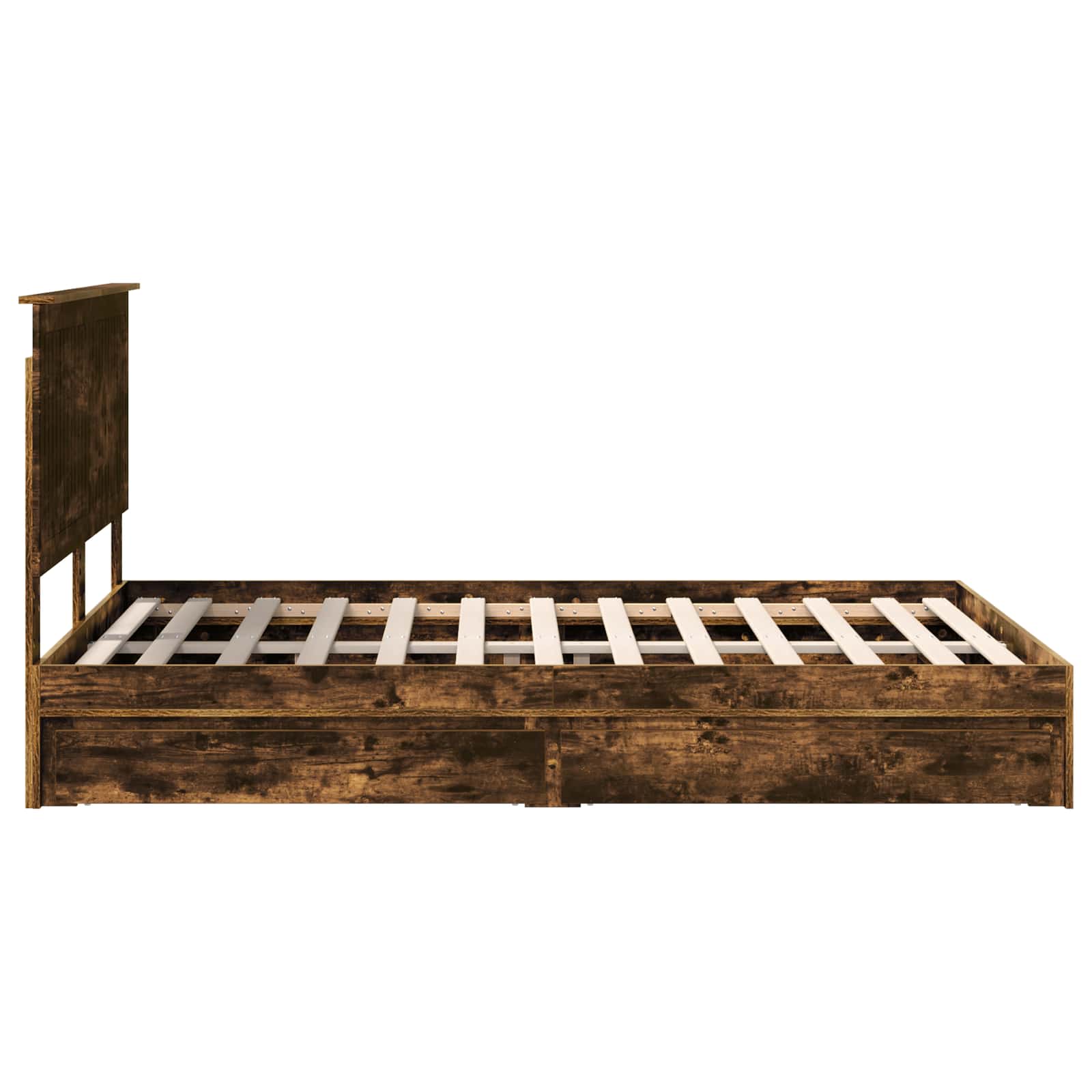 Krevet s od storage s uzglavljem Dimljeni hrast 135 x 190 cm