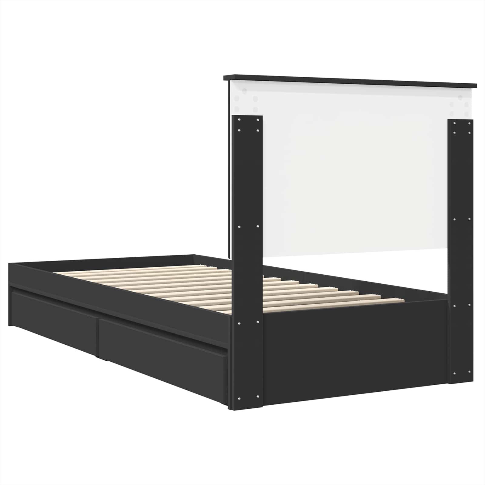 Krevet s od storage Crna 90 x 190 cm Konstruirano drvo