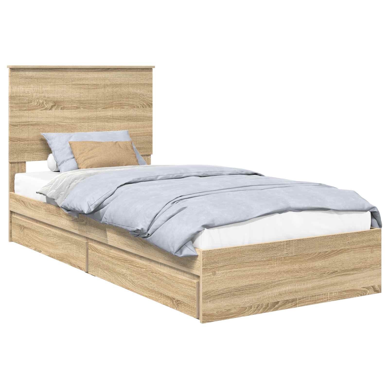 Krevet s od storage Sonoma hrast 90 x 190 cm Konstruirano drvo