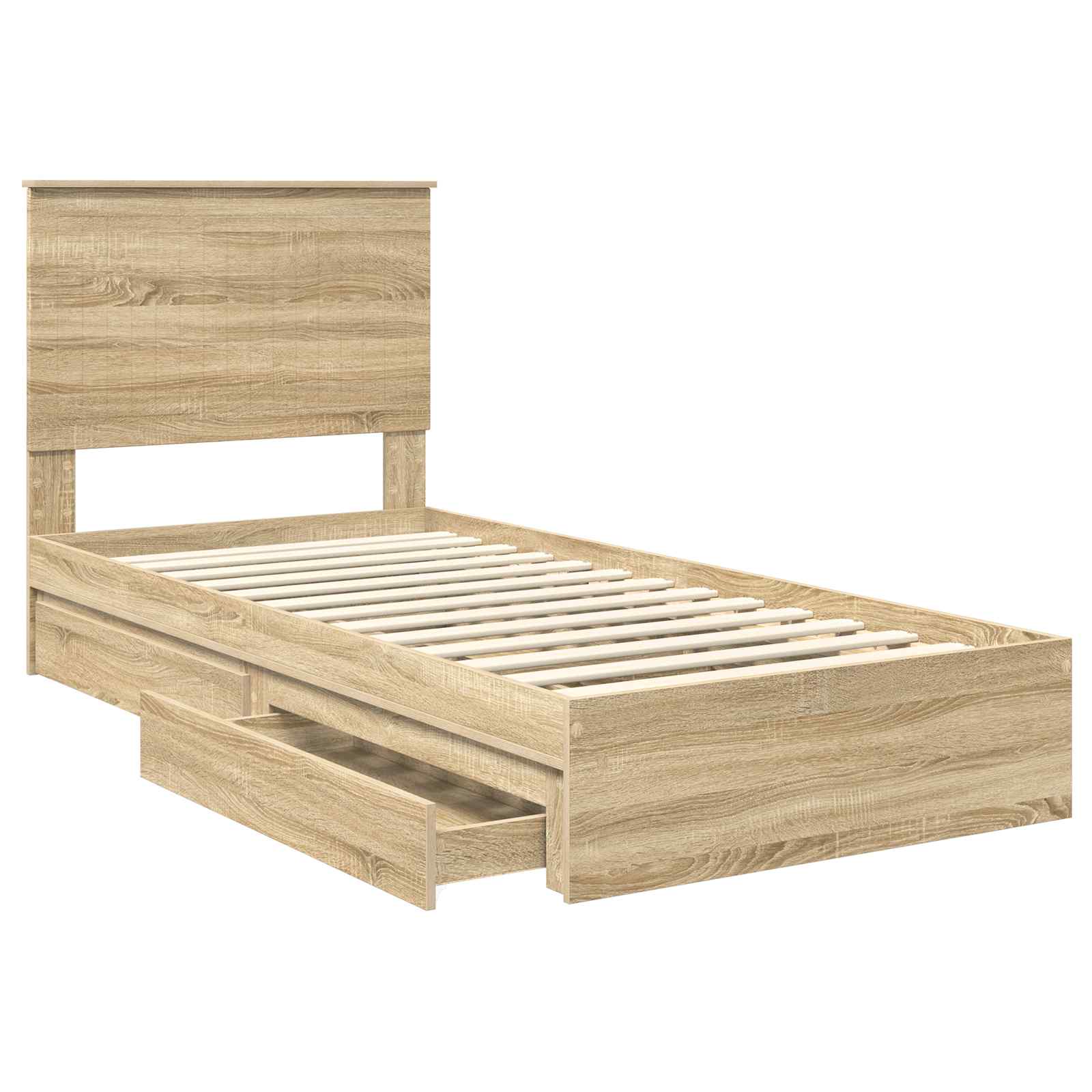 Krevet s od storage Sonoma hrast 90 x 190 cm Konstruirano drvo