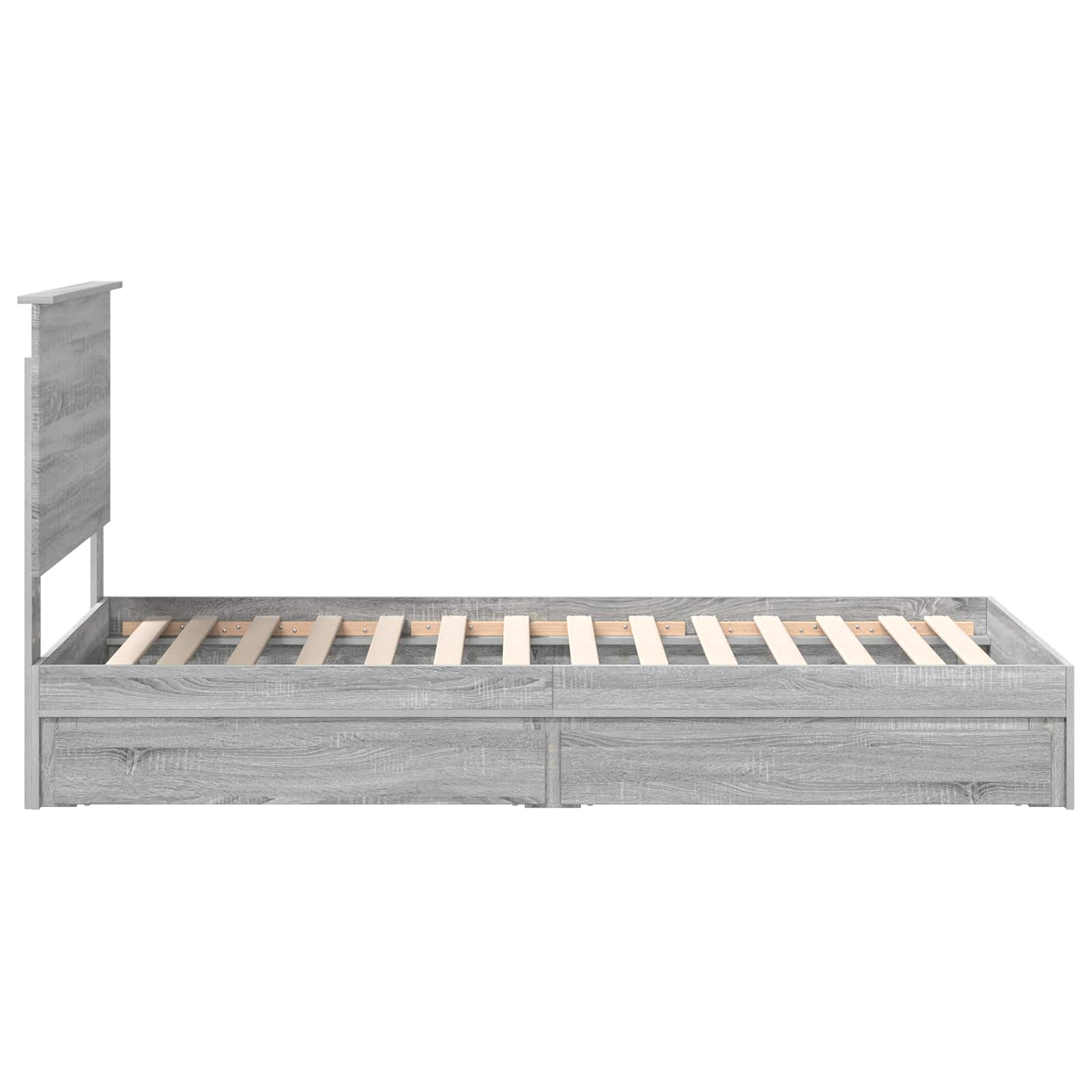 Krevet s od storage Siva Sonoma 90 x 190 cm Konstruirano drvo