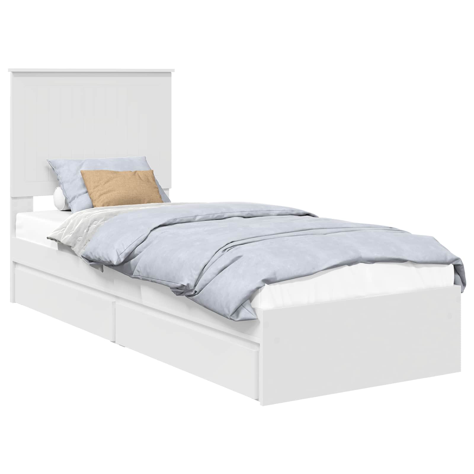Krevet s od storage Bijelo 75 x 190 cm Konstruirano drvo