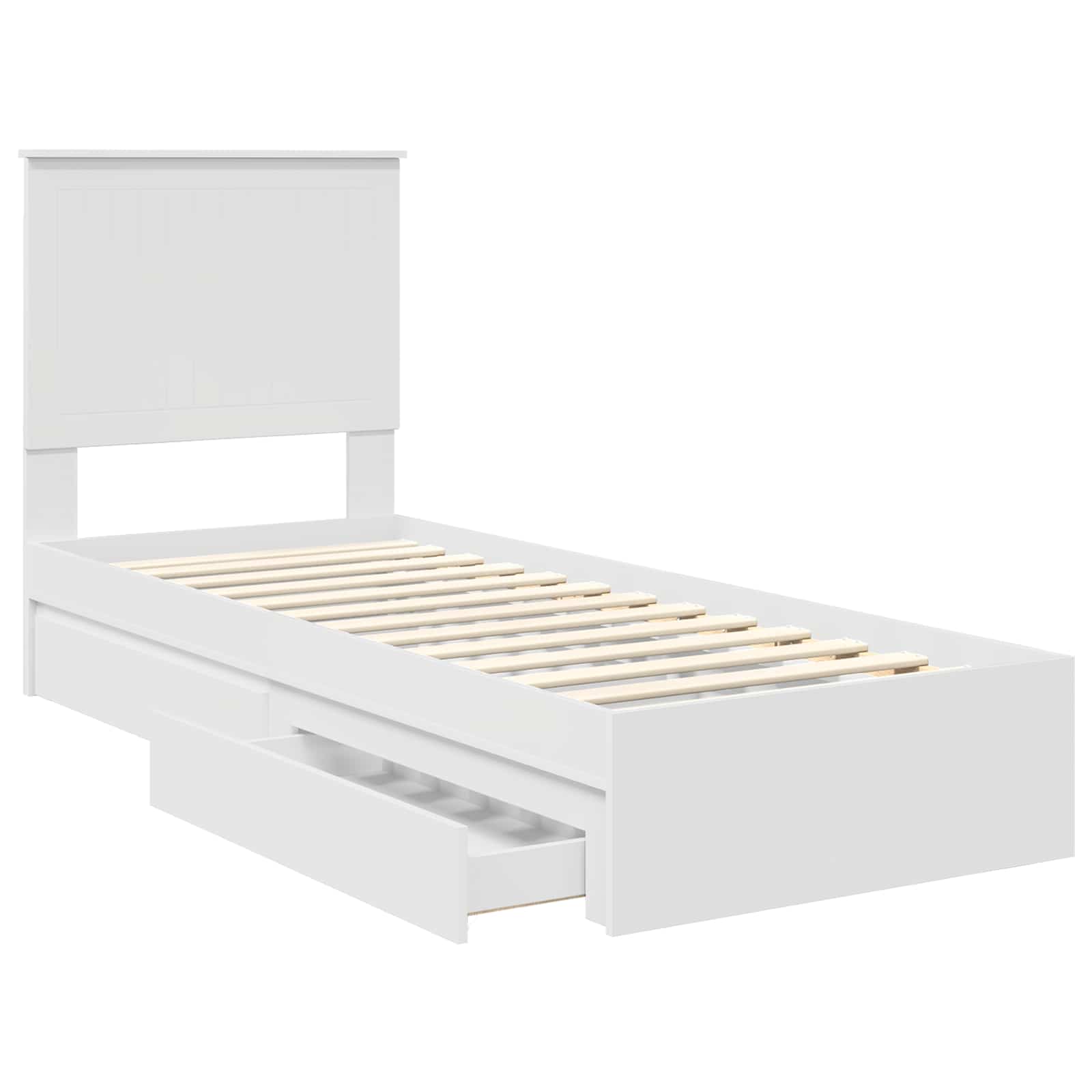 Krevet s od storage Bijelo 75 x 190 cm Konstruirano drvo