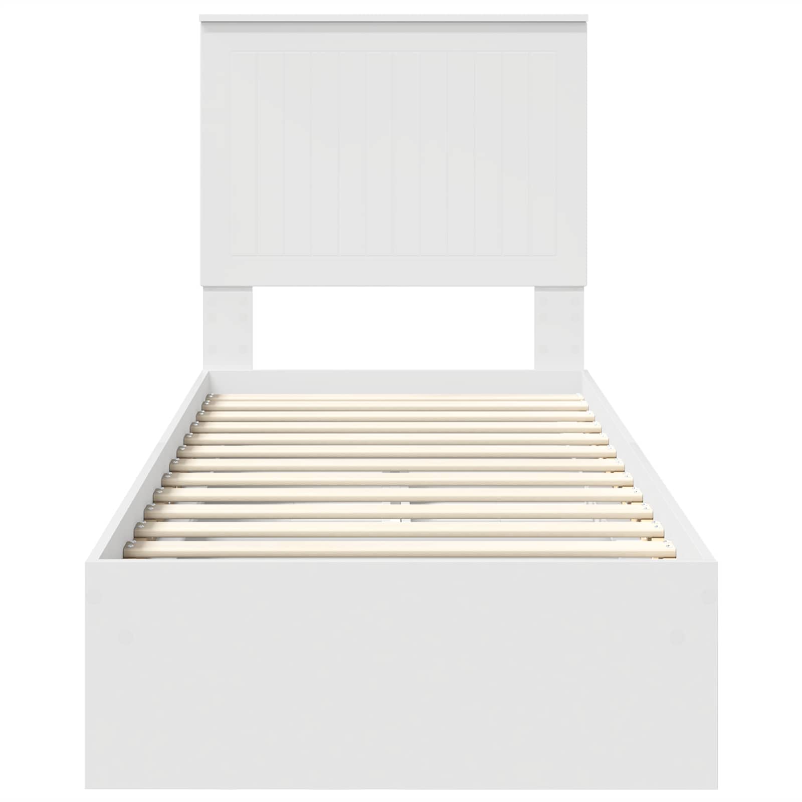 Krevet s od storage Bijelo 75 x 190 cm Konstruirano drvo