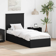 Krevet s od storage Crna 75 x 190 cm Konstruirano drvo