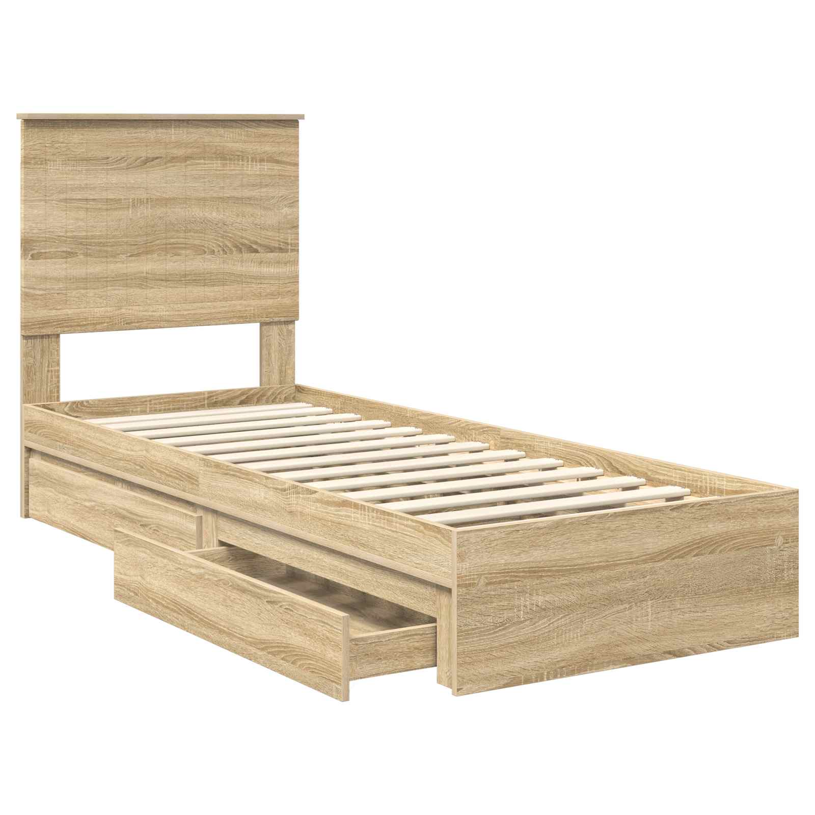 Krevet s od storage Sonoma hrast 75 x 190 cm Konstruirano drvo