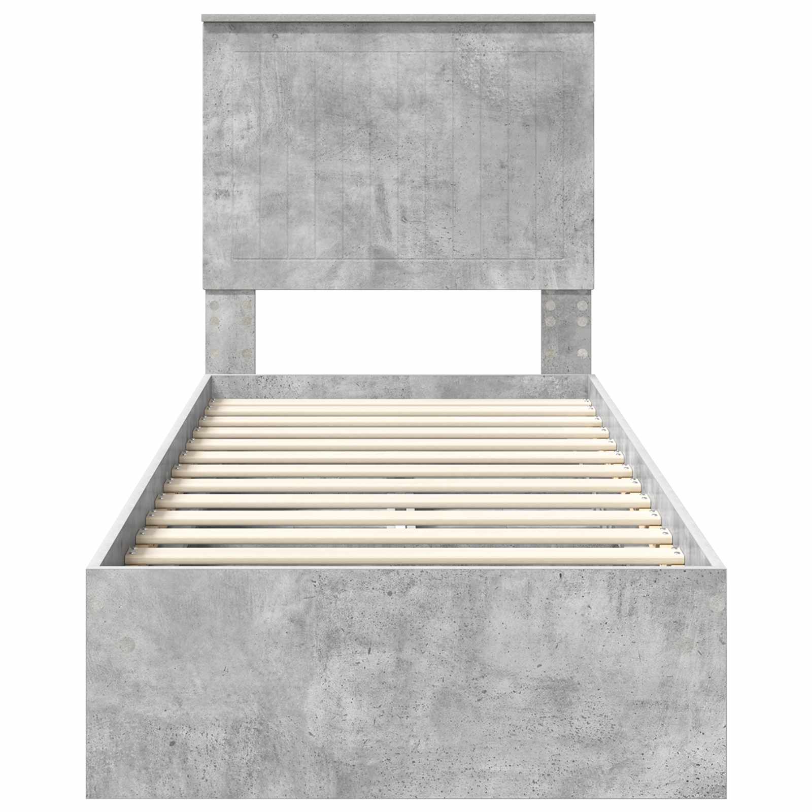 Krevet s od storage Betonski sivi 75 x 190 cm Konstruirano drvo