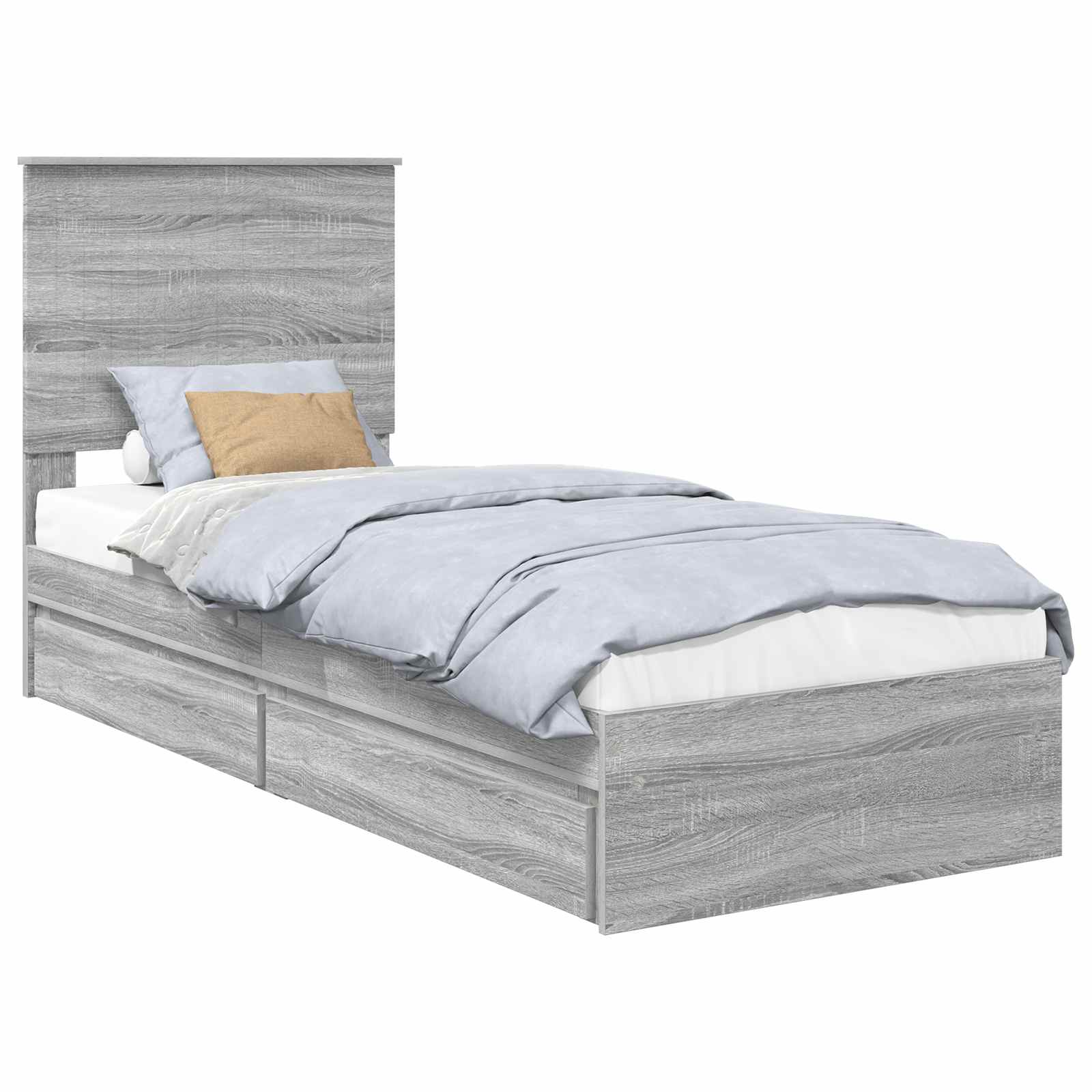 Krevet s od storage Siva Sonoma 75 x 190 cm Konstruirano drvo