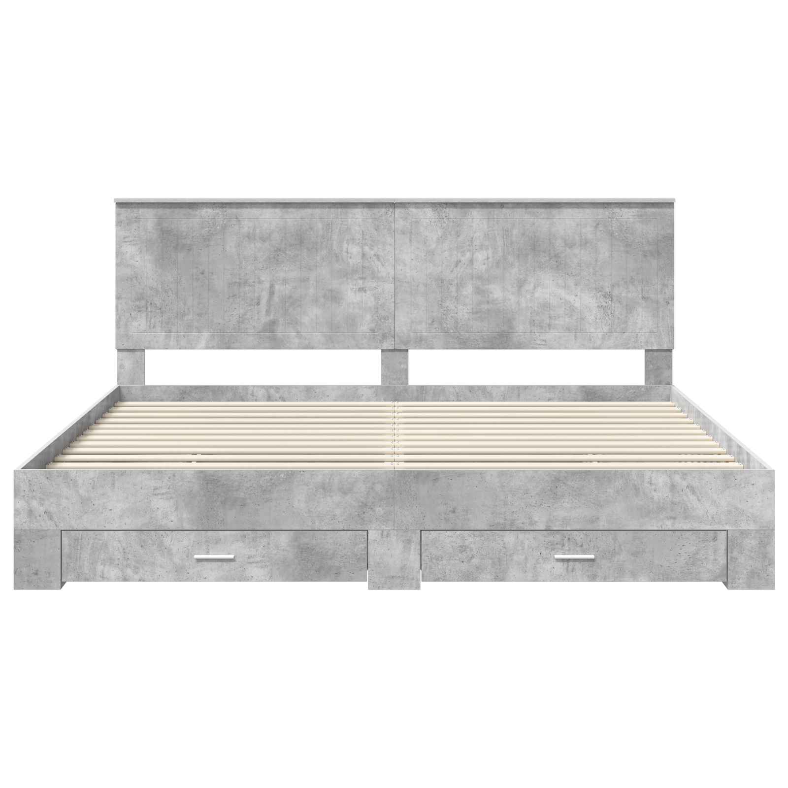 Krevetna konstrukcija s uzglavljem Betonski sivi 200 x 200 cm