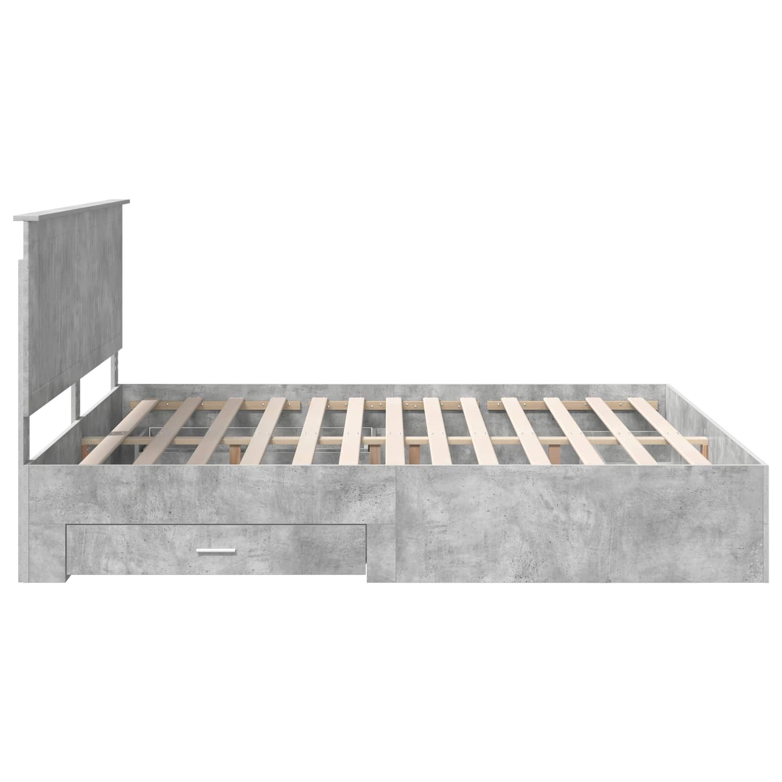 Krevetna konstrukcija s uzglavljem Betonski sivi 200 x 200 cm