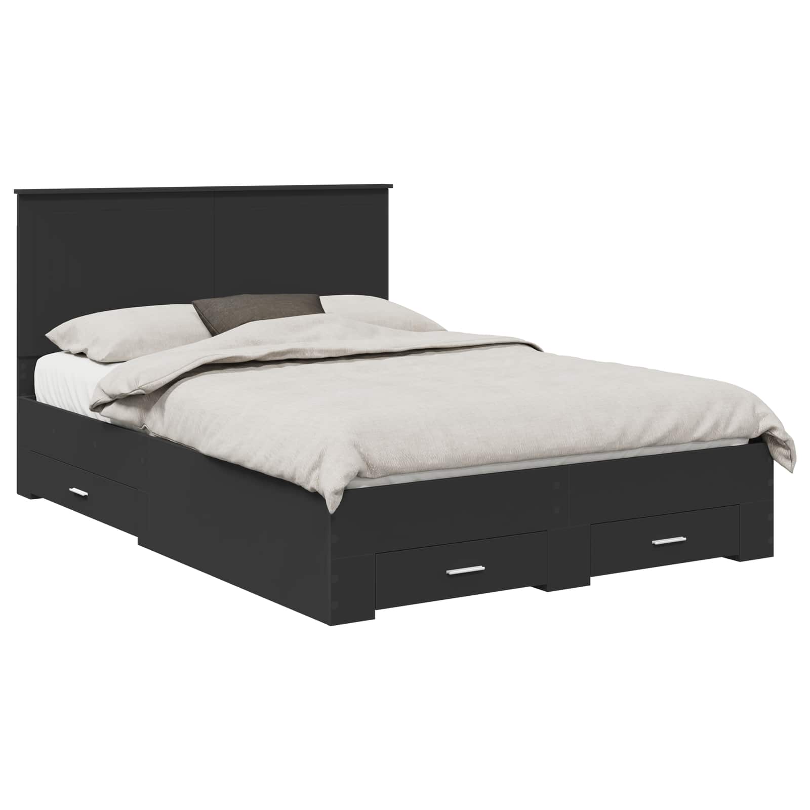 Krevetna konstrukcija Crna 135 x 190 cm Konstruirano drvo